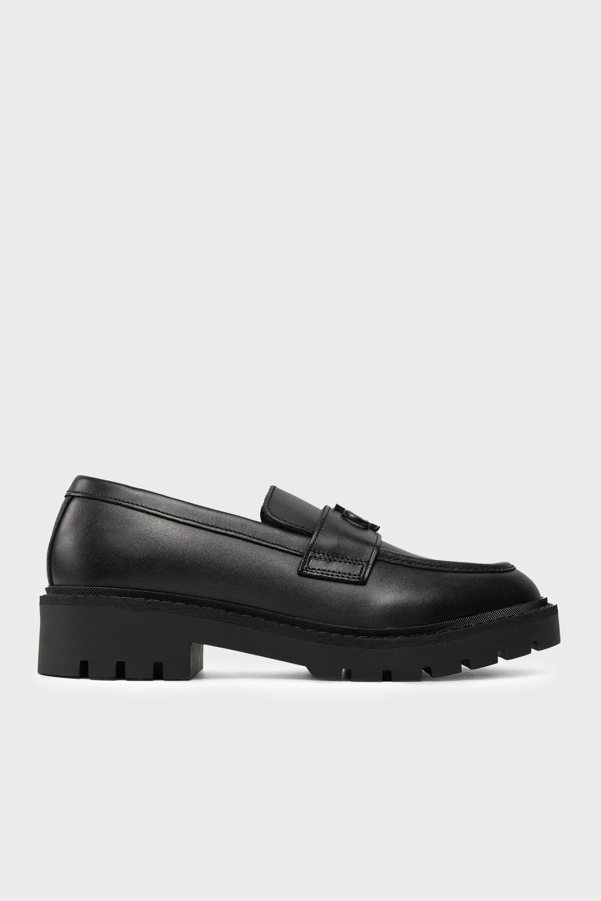 Calvin Klein Logolu Tırtıklı Kalın Taban Loafer YW0YW016820GJ Bayan Ayakkabı YW0YW01682 0GJ SİYAH - 1