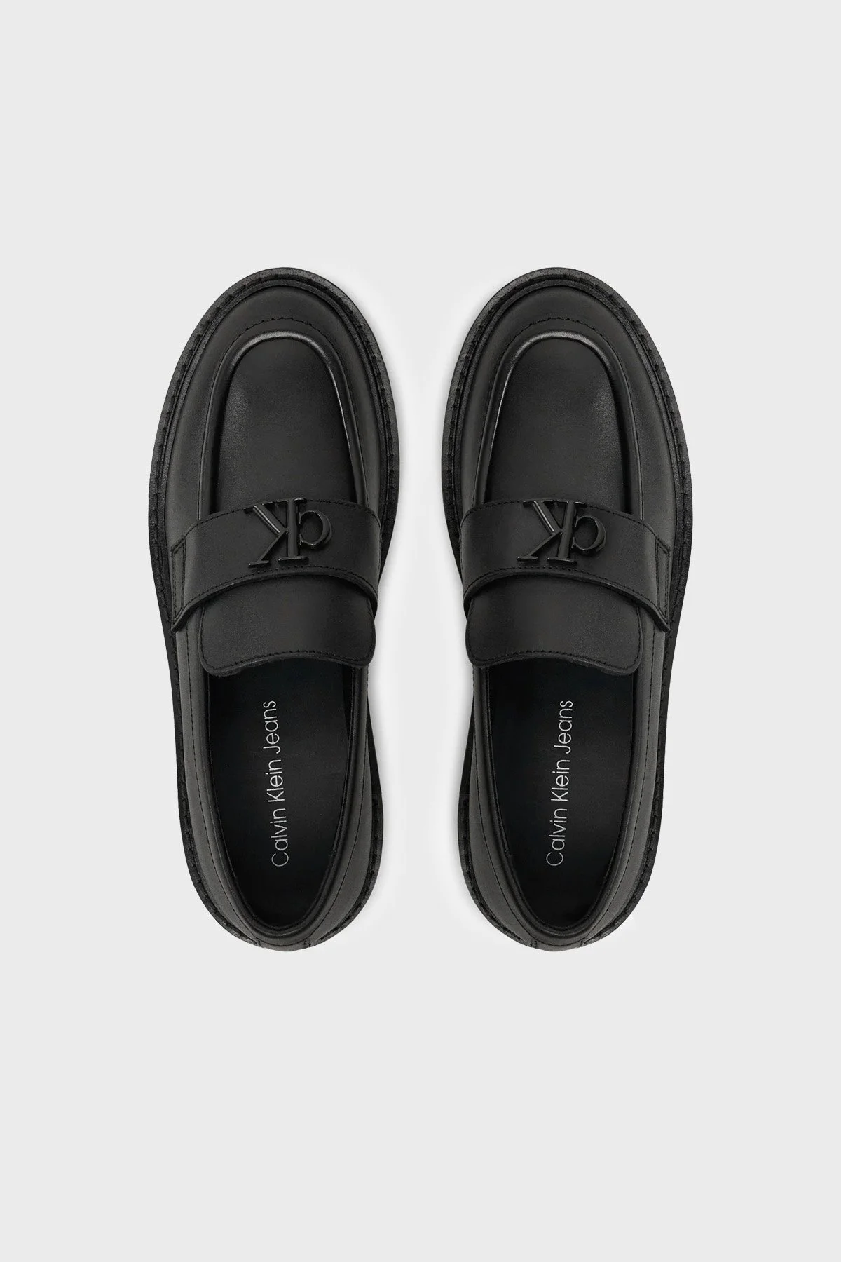Calvin Klein Logolu Tırtıklı Kalın Taban Loafer YW0YW016820GJ Bayan Ayakkabı YW0YW01682 0GJ SİYAH - 3