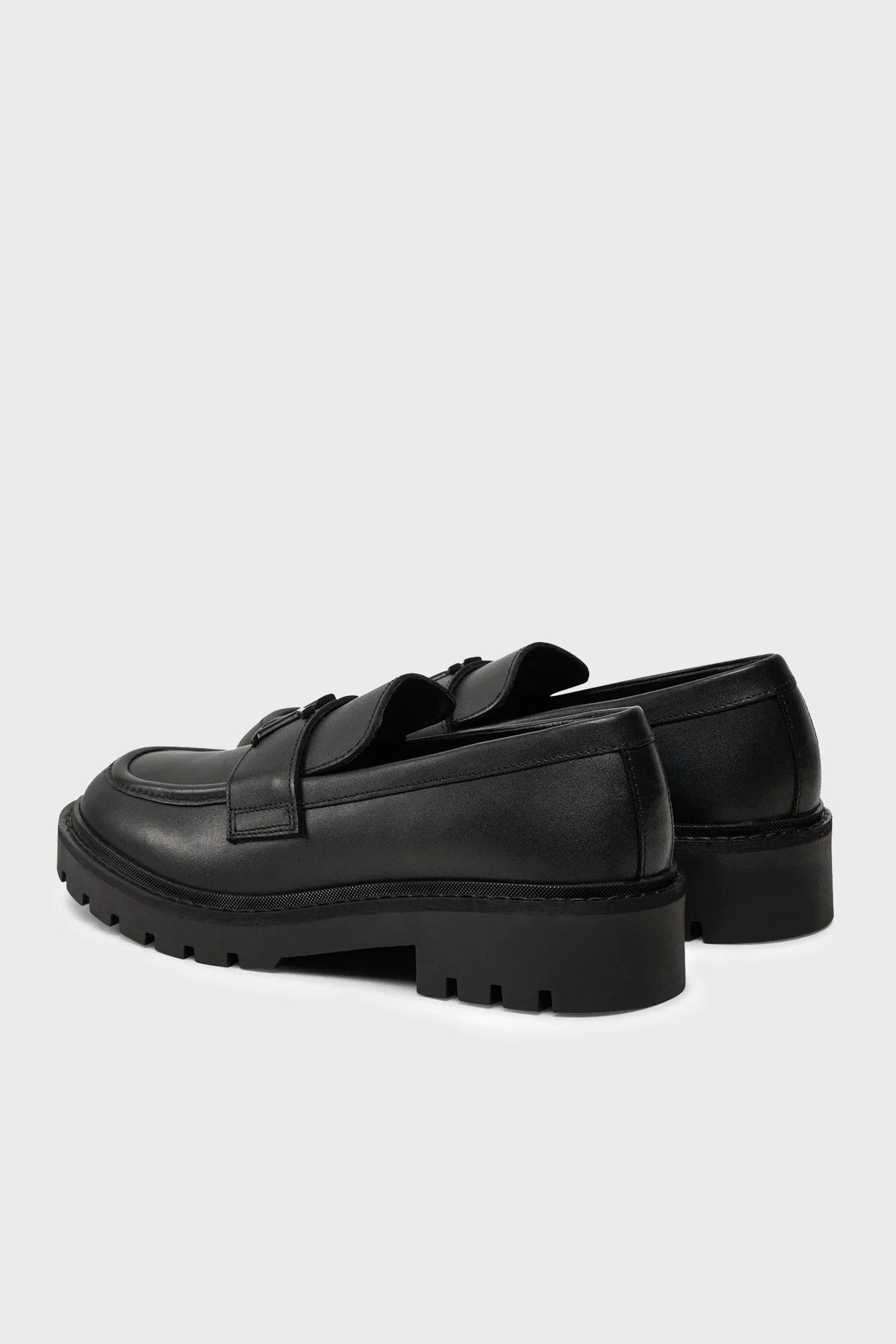 Calvin Klein Logolu Tırtıklı Kalın Taban Loafer YW0YW016820GJ Bayan Ayakkabı YW0YW01682 0GJ SİYAH - 6
