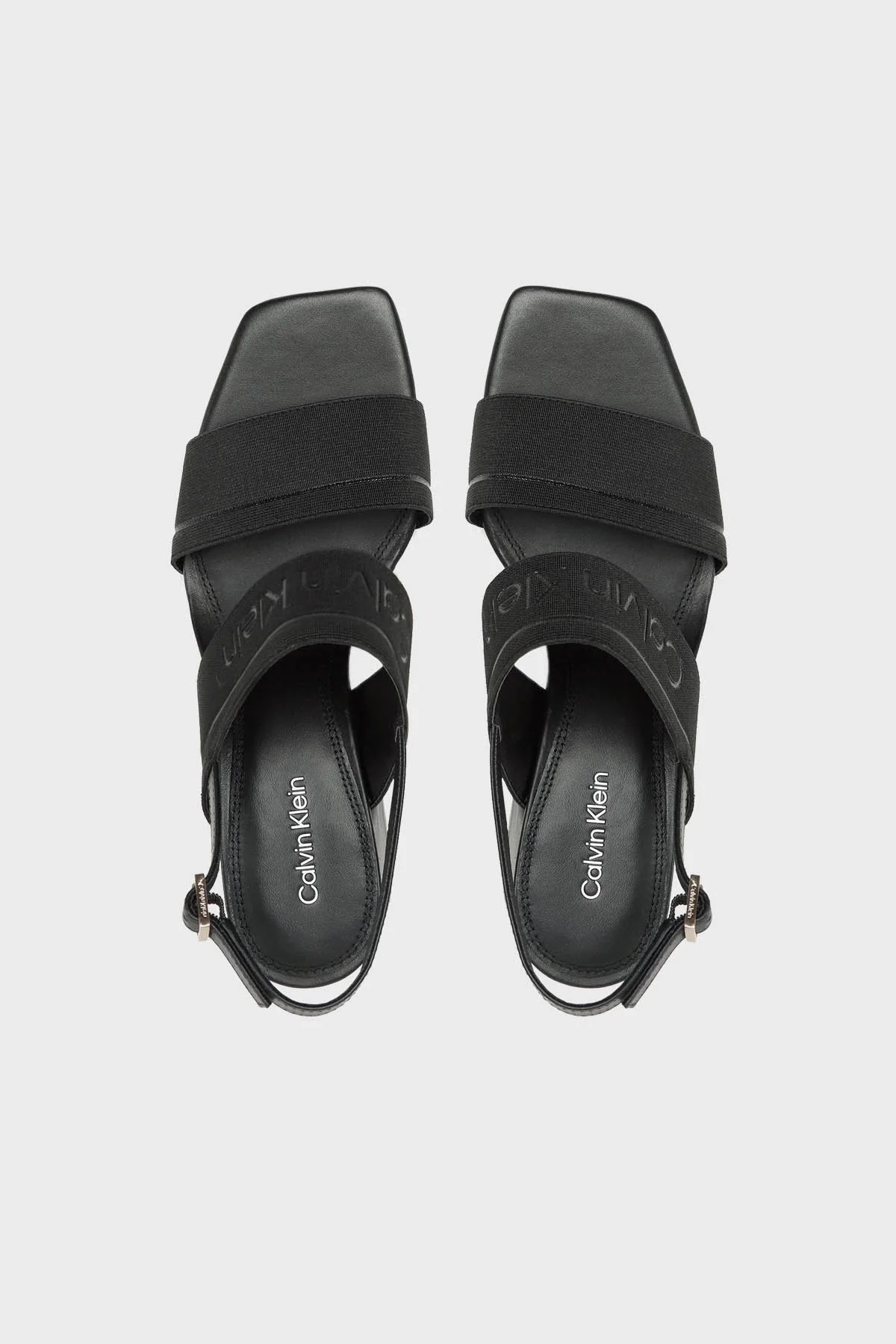 Calvin Klein Logolu Topuklu HW0HW01635BEH Bayan Sandalet HW0HW01635 BEH SİYAH - 4