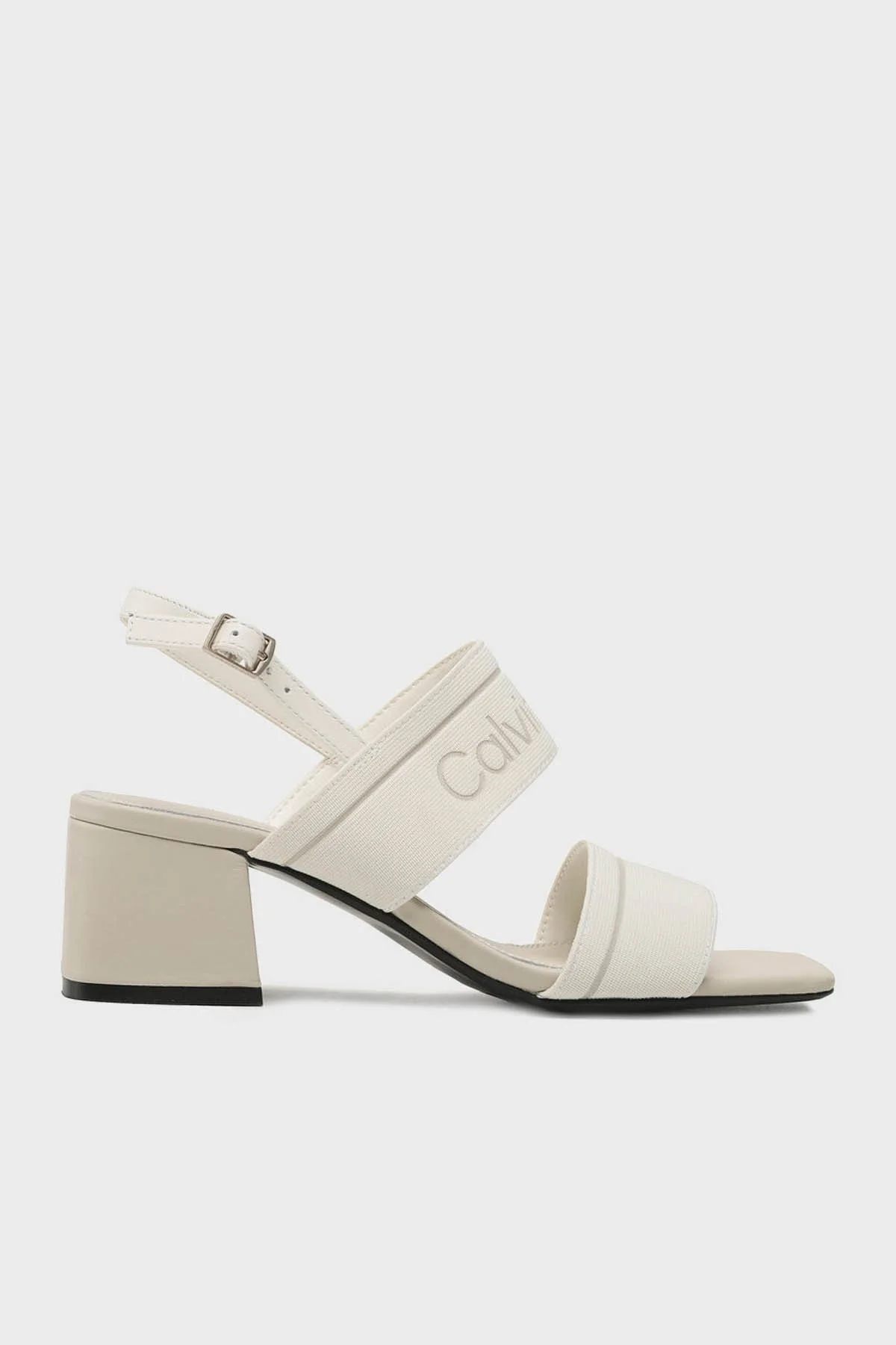 Calvin Klein Logolu Topuklu HW0HW01635YBJ Bayan Sandalet HW0HW01635 YBJ BEYAZ - 1