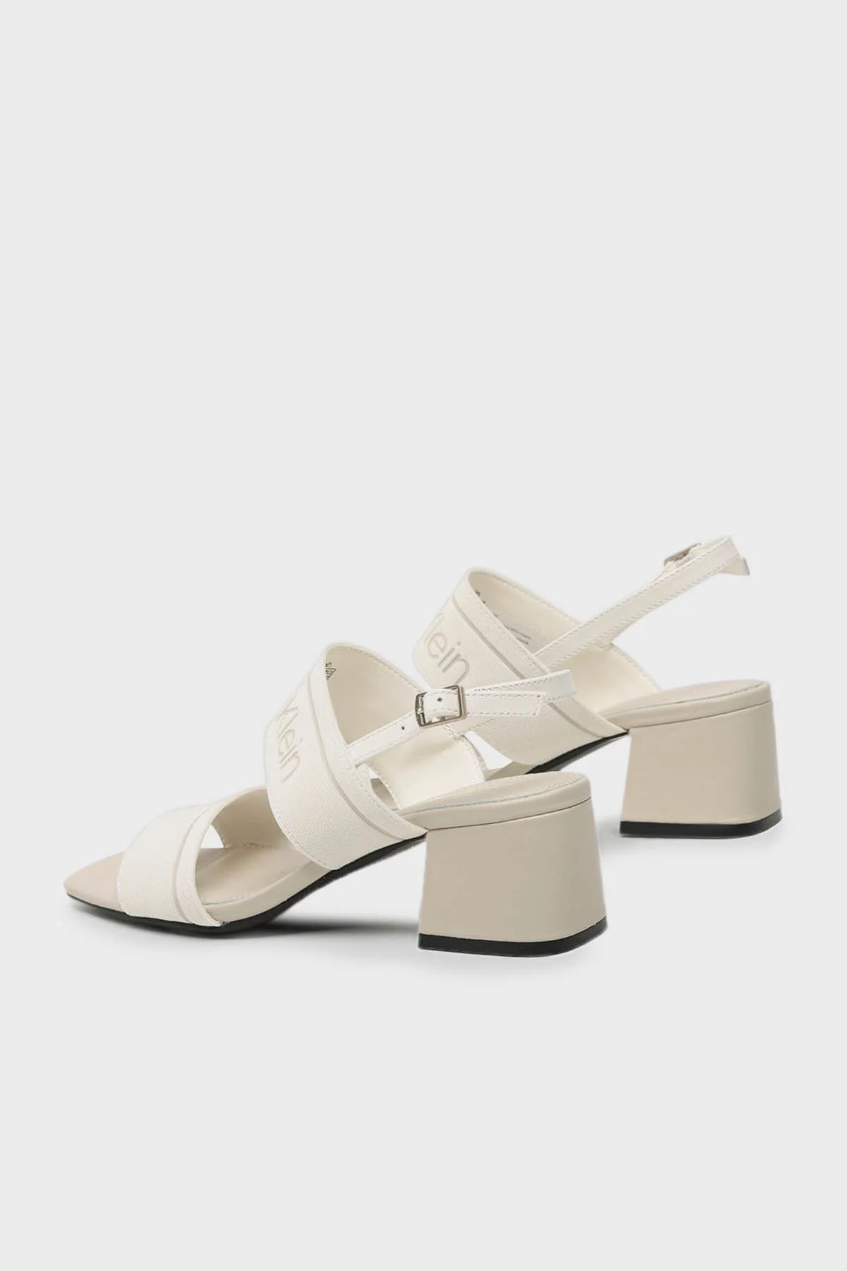 Calvin Klein Logolu Topuklu HW0HW01635YBJ Bayan Sandalet HW0HW01635 YBJ BEYAZ - 2