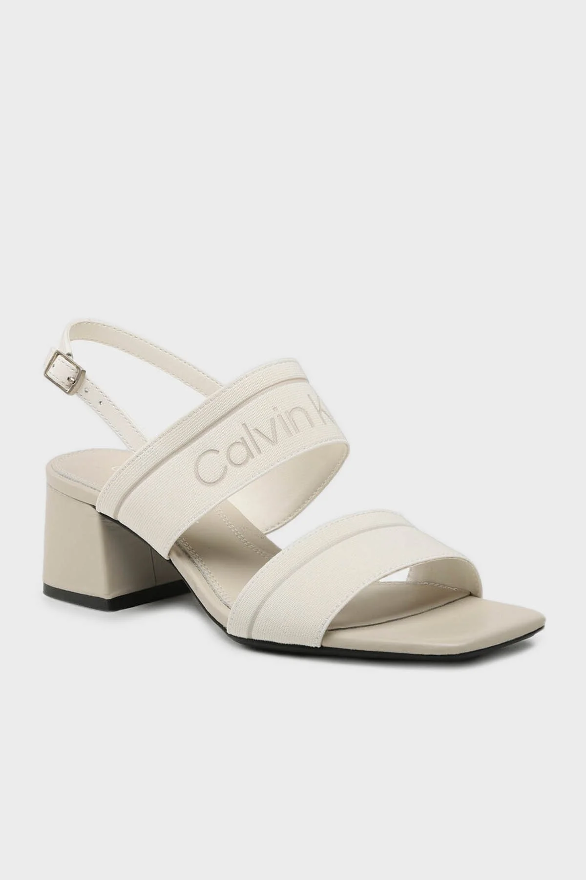 Calvin Klein Logolu Topuklu HW0HW01635YBJ Bayan Sandalet HW0HW01635 YBJ BEYAZ - 3