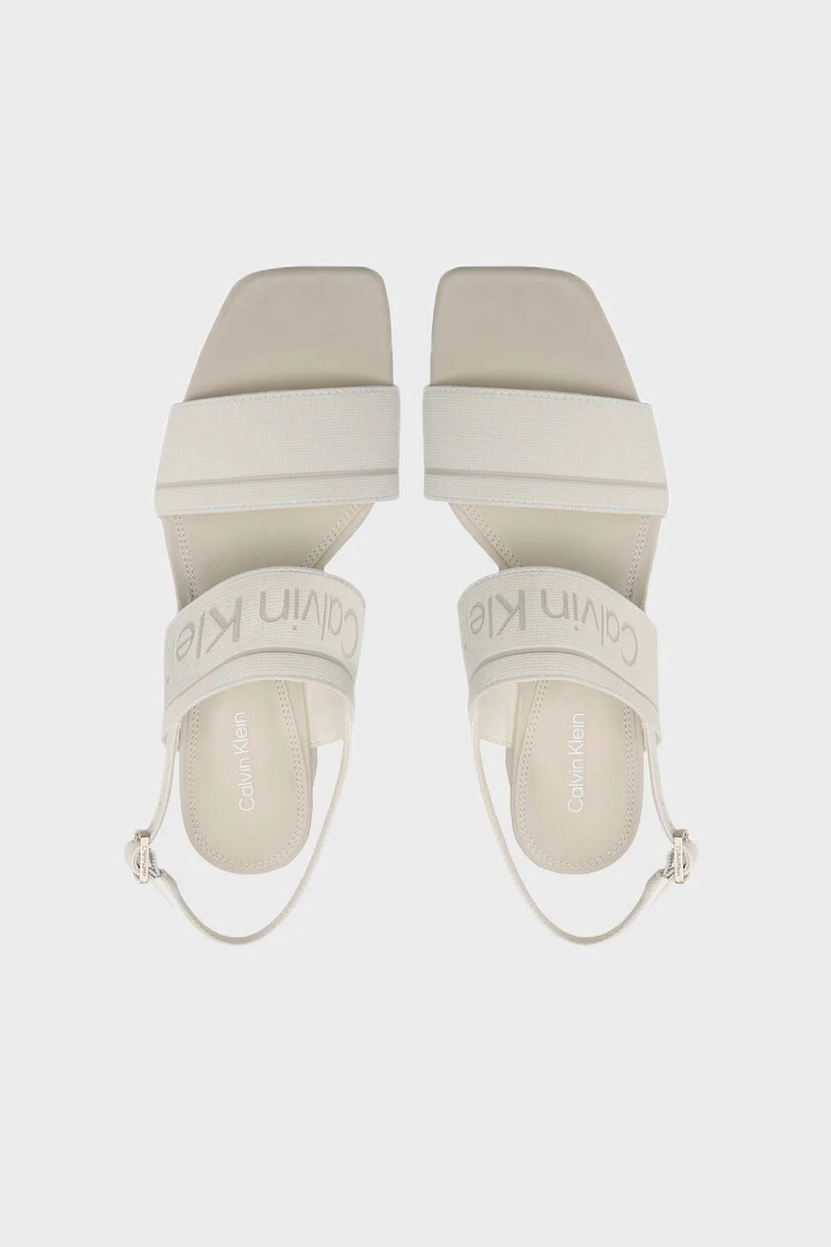 Calvin Klein Logolu Topuklu HW0HW01635YBJ Bayan Sandalet HW0HW01635 YBJ BEYAZ - 5