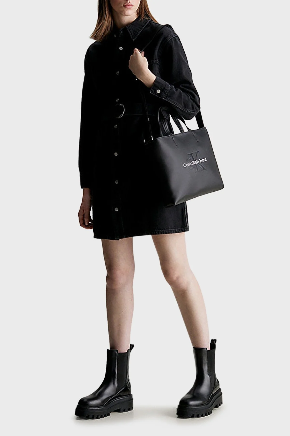 Calvin Klein Logolu Uzatma Askılı K60K6115470GL Bayan Çanta K60K611547 0GL SİYAH - 2