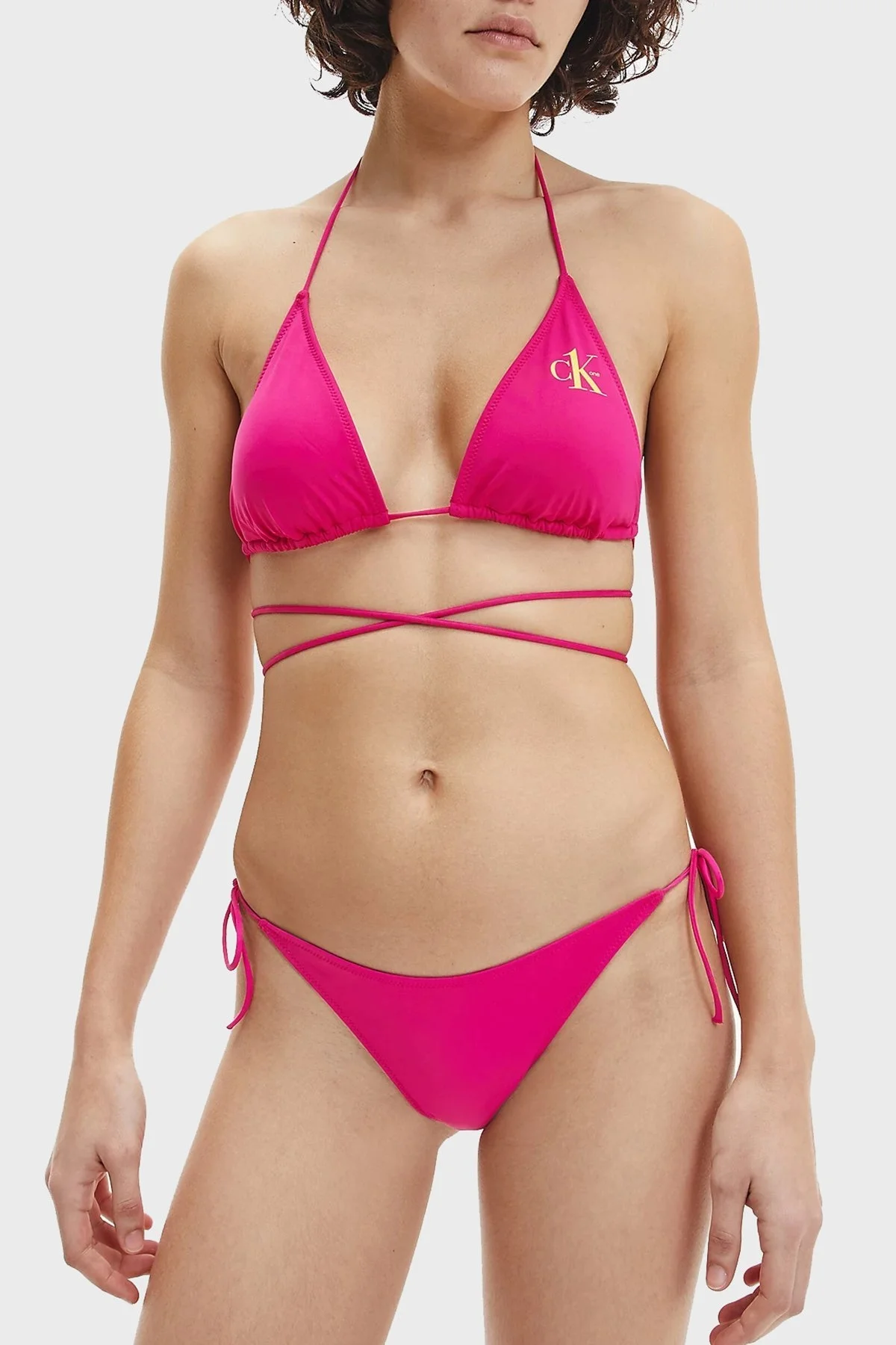 Calvin Klein Logolu Yandan Bağcıklı Bayan Bikini Altı KW0KW01702 T01 PEMBE - 1