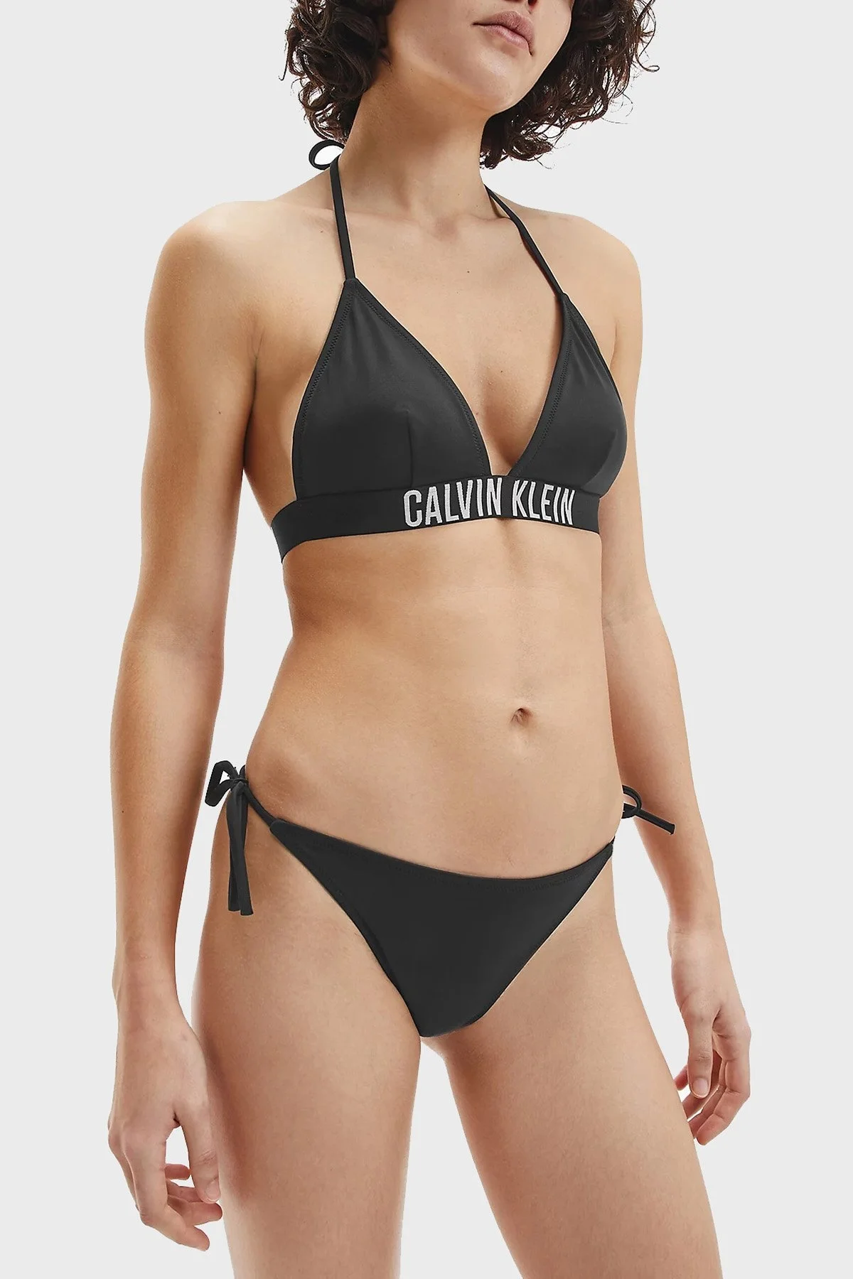 Calvin Klein Logolu Yandan Bağlamalı Bayan Bikini Altı KW0KW01858 BEH SİYAH - 2