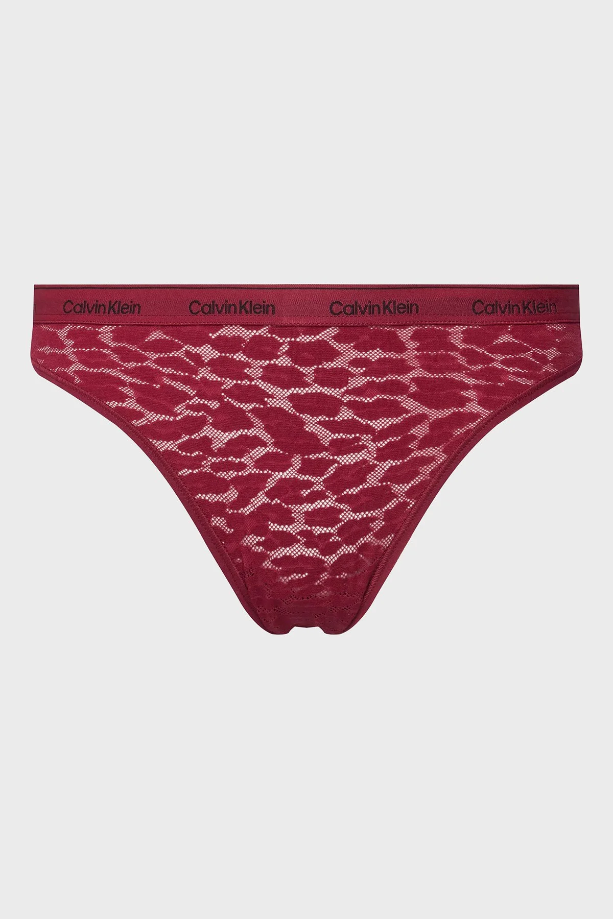 Calvin Klein Logolu Yarı Şeffaf 3 Pack 000QD5069E325 Bayan Külot 000QD5069E 325 Kırmızı-Siyah-Pudra - 6