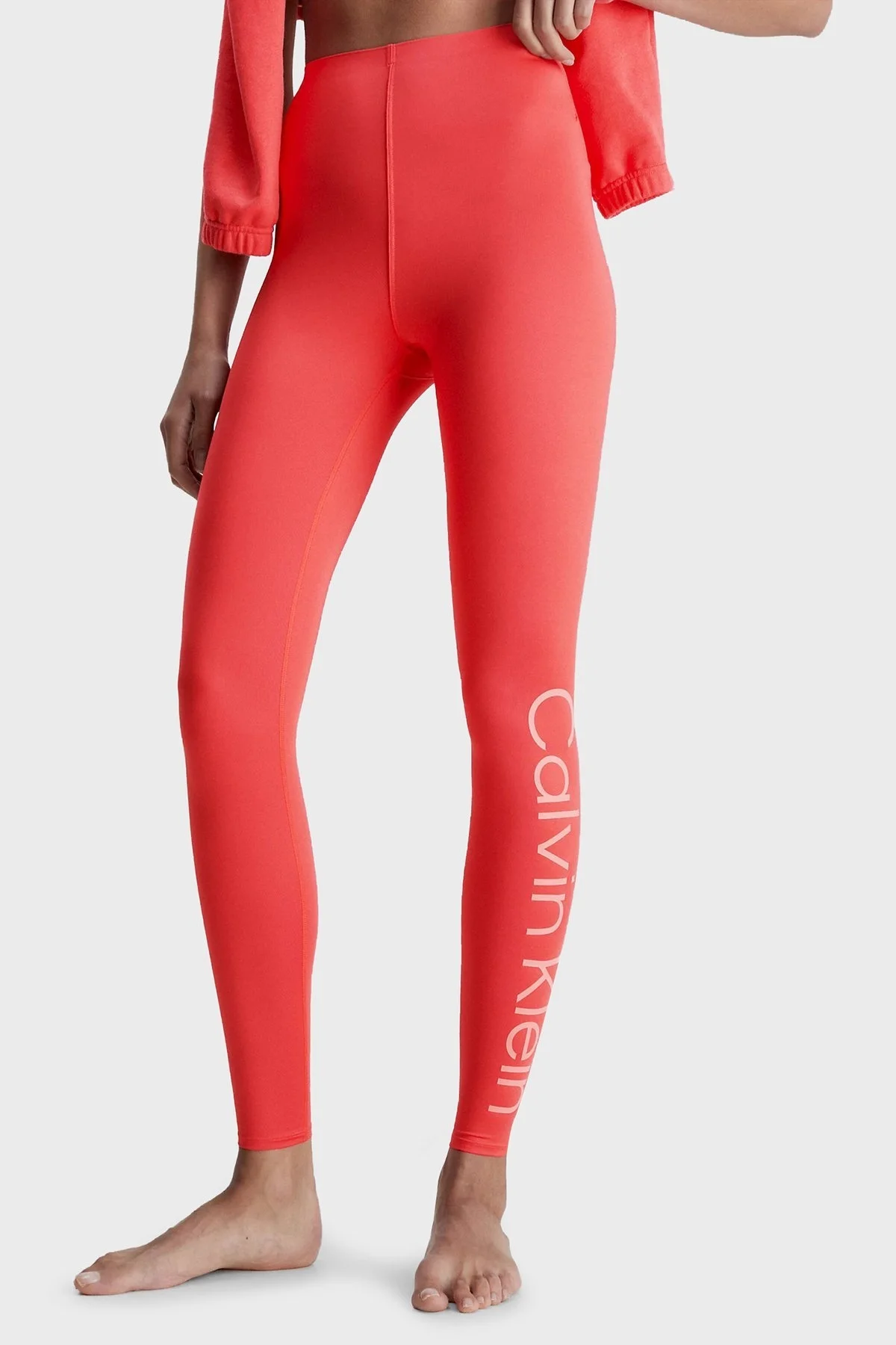 Calvin Klein Logolu Yüksek Bel Nem Emici 00GWS3L60297A Bayan Tayt 00GWS3L602 97A KIRMIZI - 1