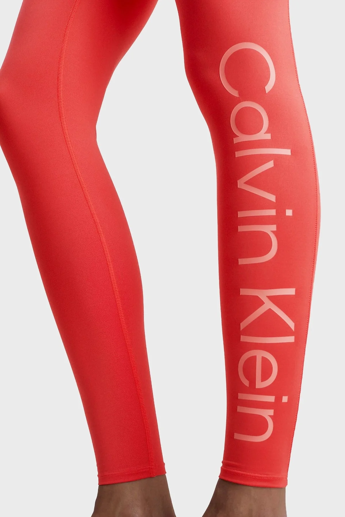 Calvin Klein Logolu Yüksek Bel Nem Emici 00GWS3L60297A Bayan Tayt 00GWS3L602 97A KIRMIZI - 4