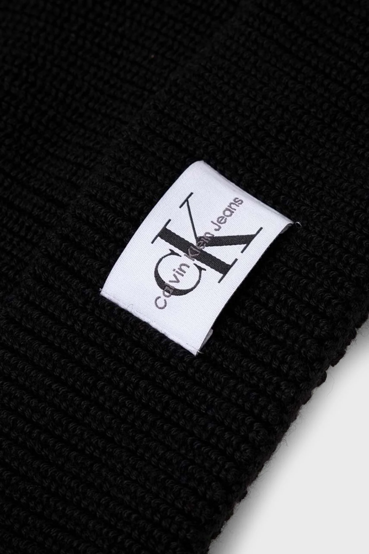 Calvin Klein Logolu Yün Karışımlı K50K510791BDS Erkek Bere K50K510791 BDS SİYAH - 2