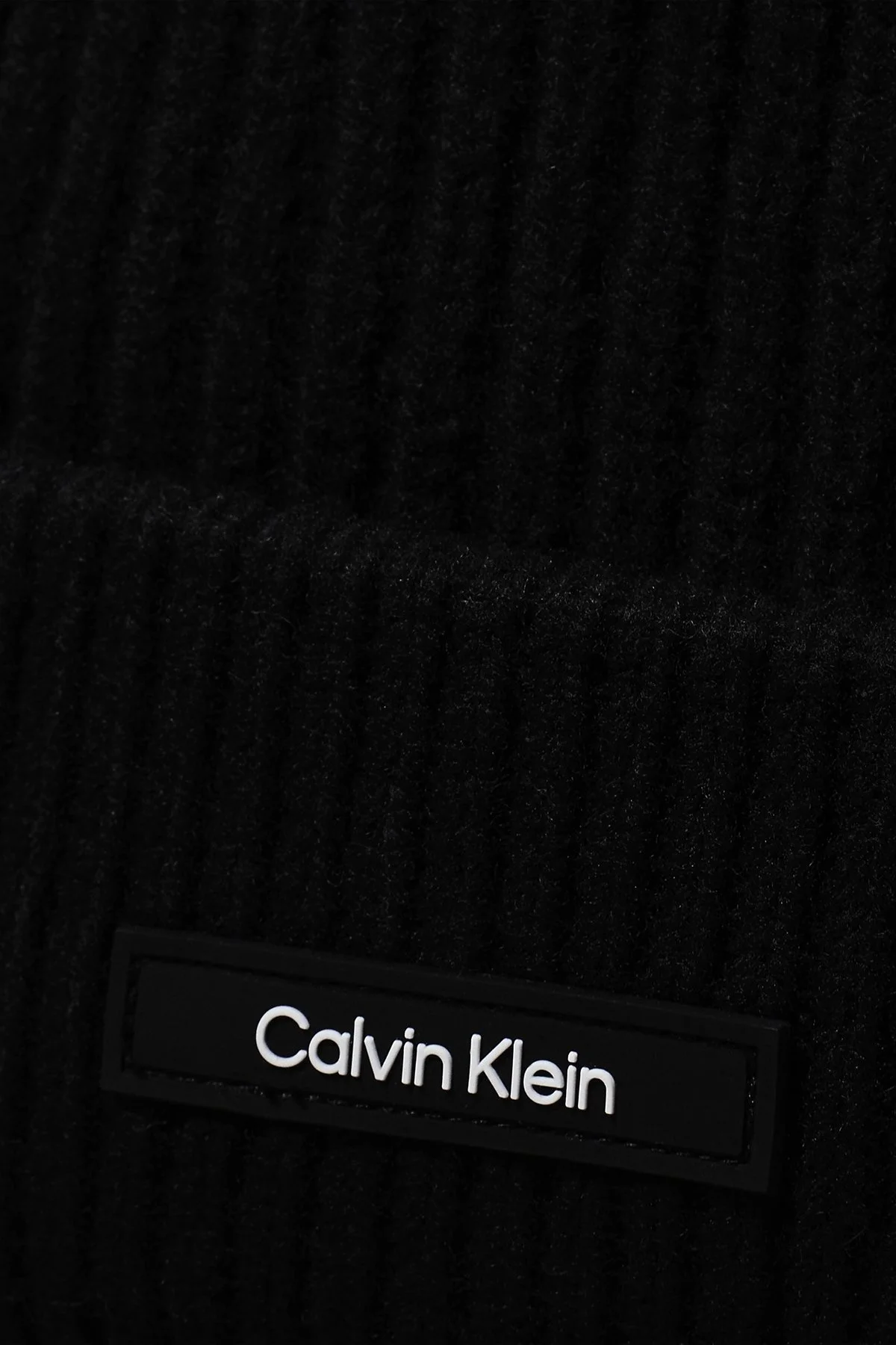 Calvin Klein Logolu Yün Karışımlı Kalın K50K512360BEH Erkek Bere K50K512360 BEH SİYAH - 3