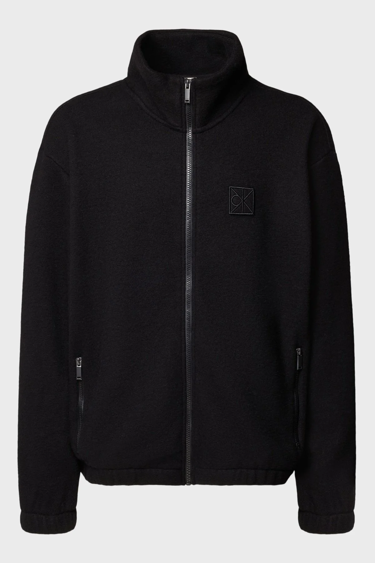 Calvin Klein Logolu Yün Karışımlı Oversize Dik Yaka Fermuarlı LV04LD218GUB1 Erkek Ceket LV04LD218G UB1 SİYAH - 5