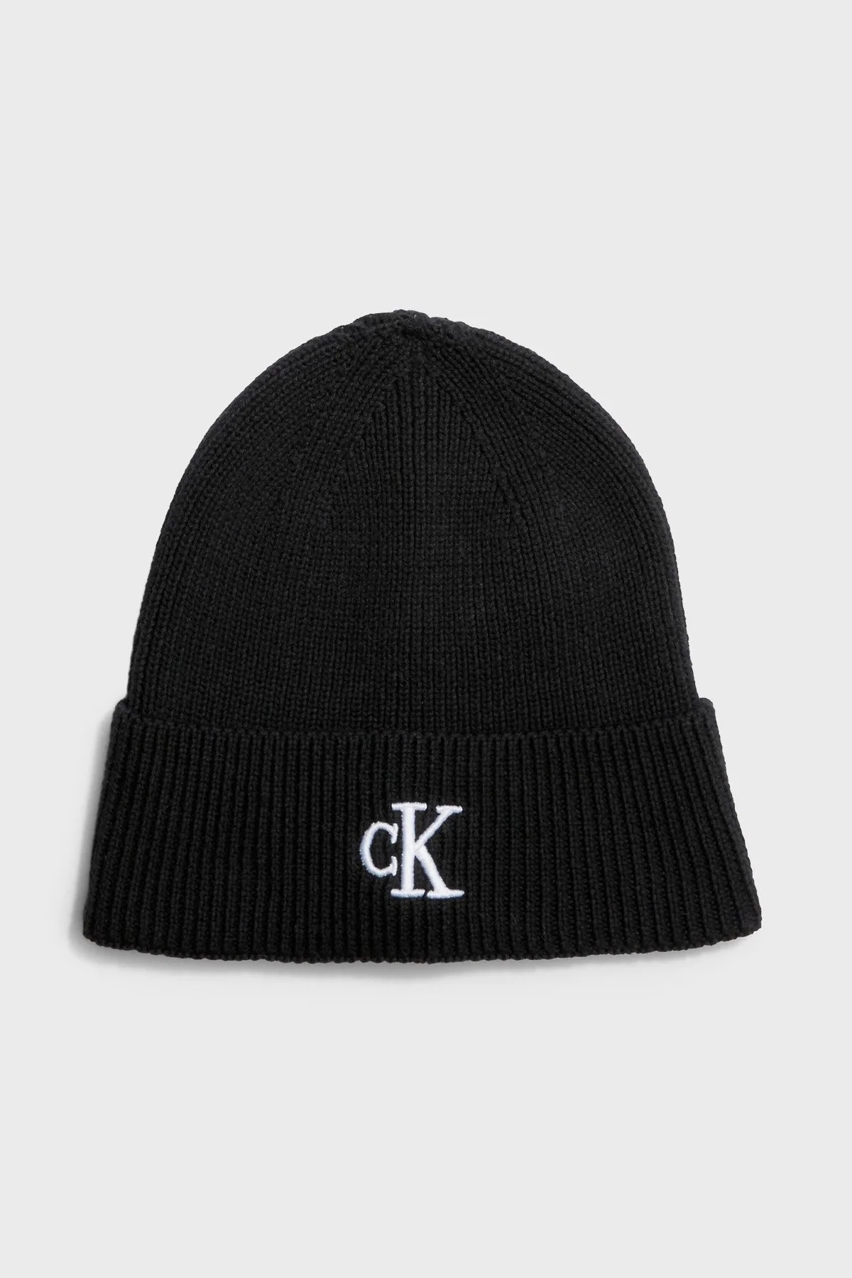 Calvin Klein Logolu Yün ve Kaşmir Karışımlı K60K611255BDS Bayan Bere K60K611255 BDS SİYAH - 1