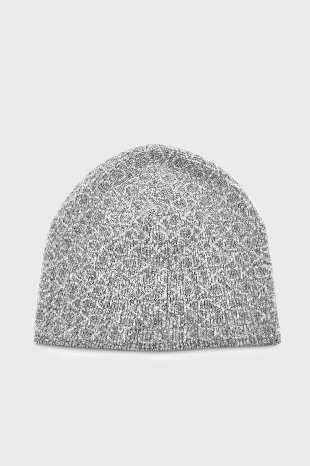 Calvin Klein Logolu Yünlü K50K509689PTR Erkek Bere K50K509689 PTR GRİ - 1