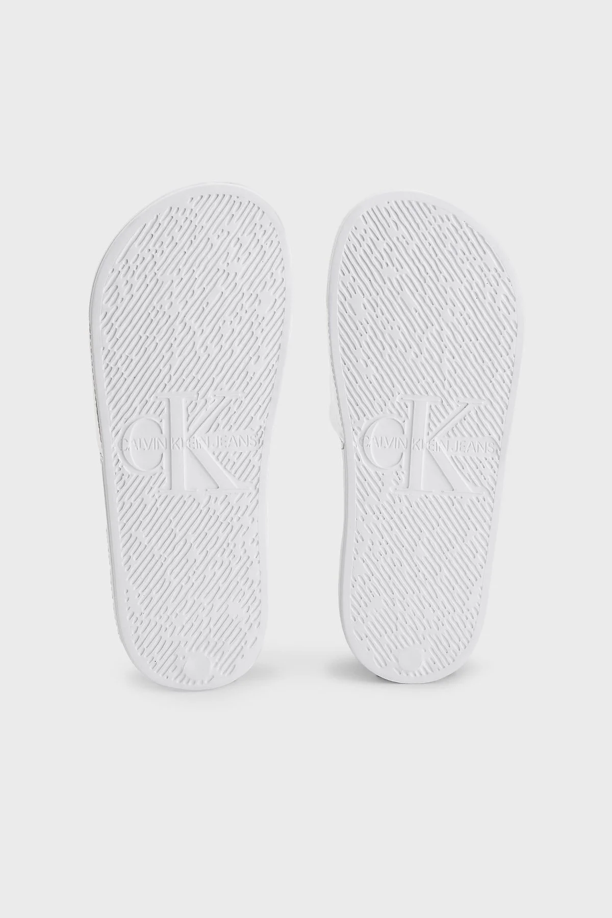 Calvin Klein Logolu YW0YW0063802W Bayan Terlik YW0YW00638 02W BEYAZ-GÜMÜŞ - 5