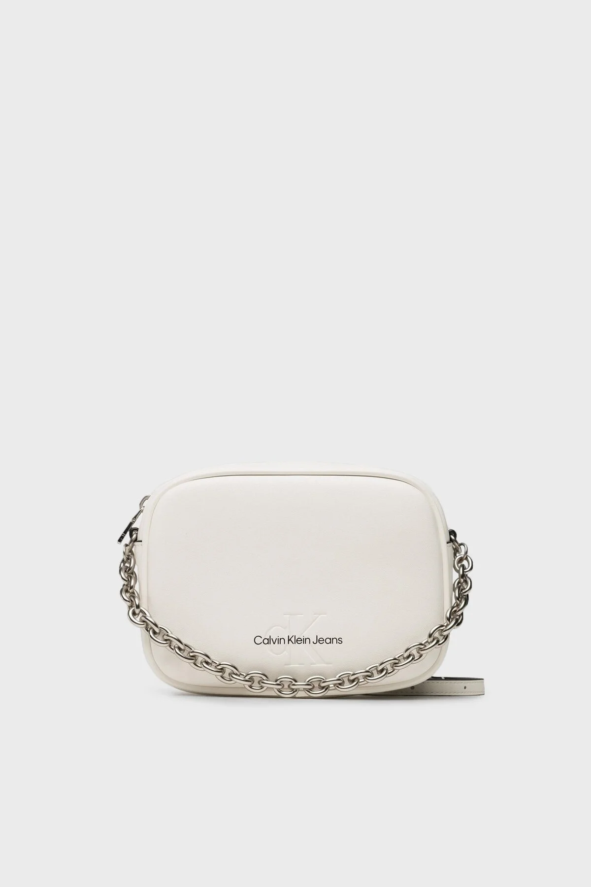 Calvin Klein Logolu Zincir Askılı Fermuar K60K610564YBH Bayan Çanta K60K610564 YBH BEYAZ - 1