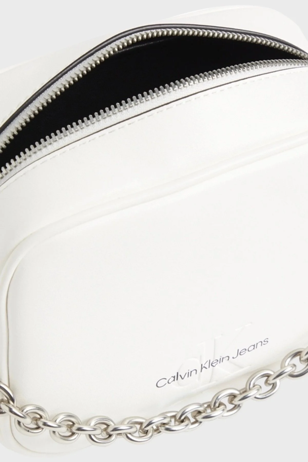 Calvin Klein Logolu Zincir Askılı Fermuar K60K610564YBH Bayan Çanta K60K610564 YBH BEYAZ - 5
