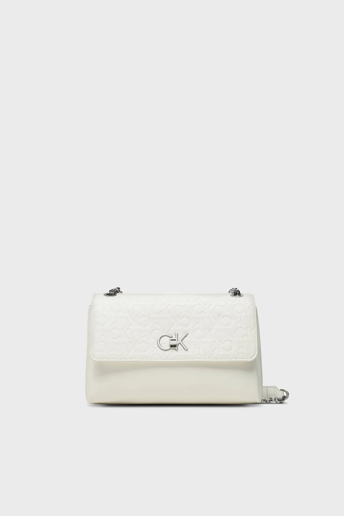 Calvin Klein Logolu Zincir Askılı K60K610919YAL Bayan Çanta K60K610919 YAL BEYAZ - 1