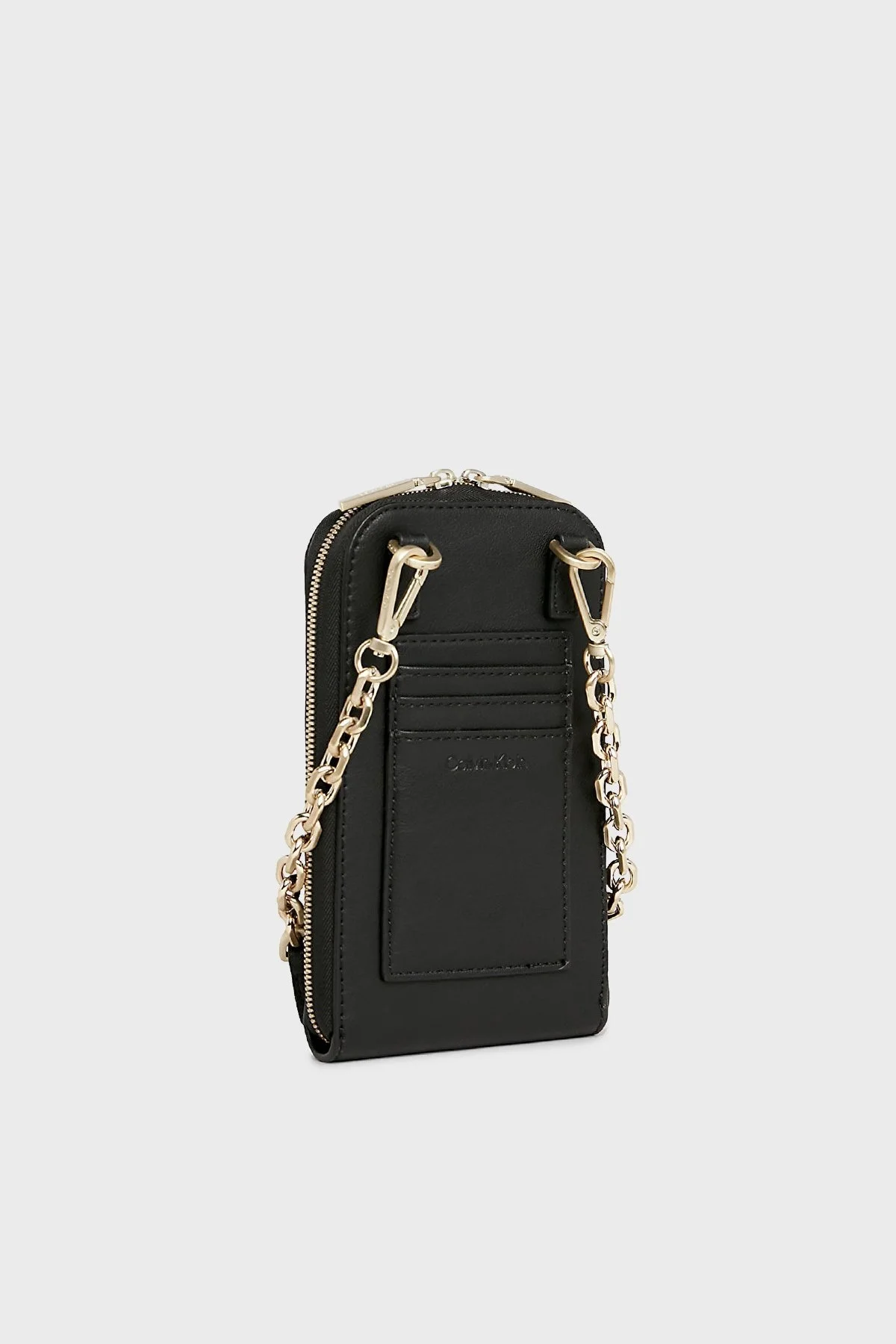 Calvin Klein Logolu Zincir Askılı K60K611100BEH Bayan Telefon Çantası K60K611100 BEH SİYAH - 4