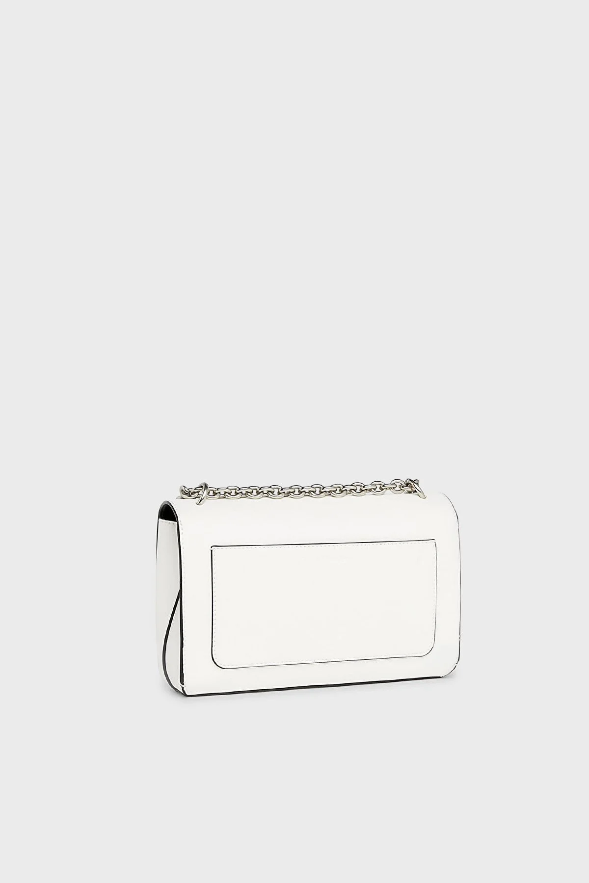 Calvin Klein Logolu Zincir Askılı K60K6118660LI Bayan Çanta K60K611866 0LI BEYAZ-GÜMÜŞ - 4
