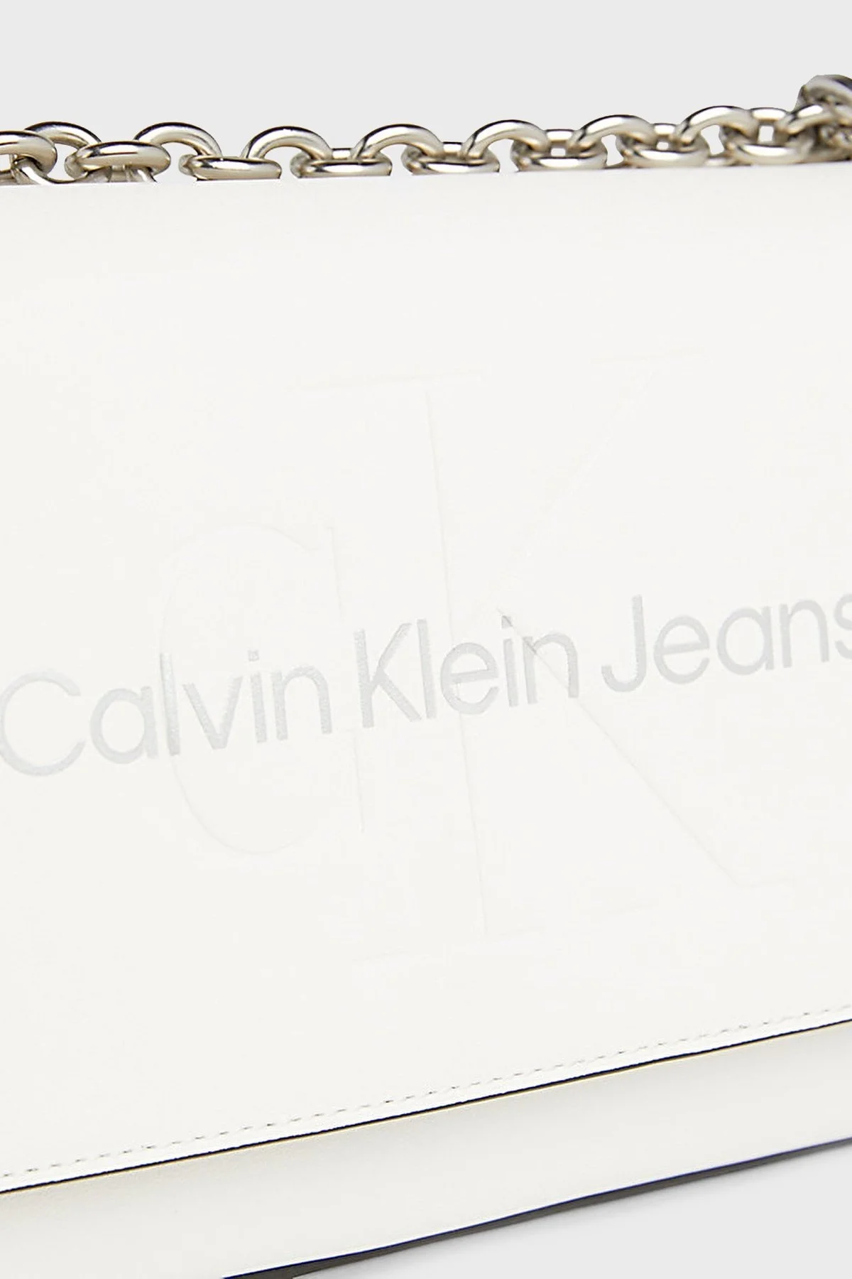 Calvin Klein Logolu Zincir Askılı K60K6118660LI Bayan Çanta K60K611866 0LI BEYAZ-GÜMÜŞ - 5