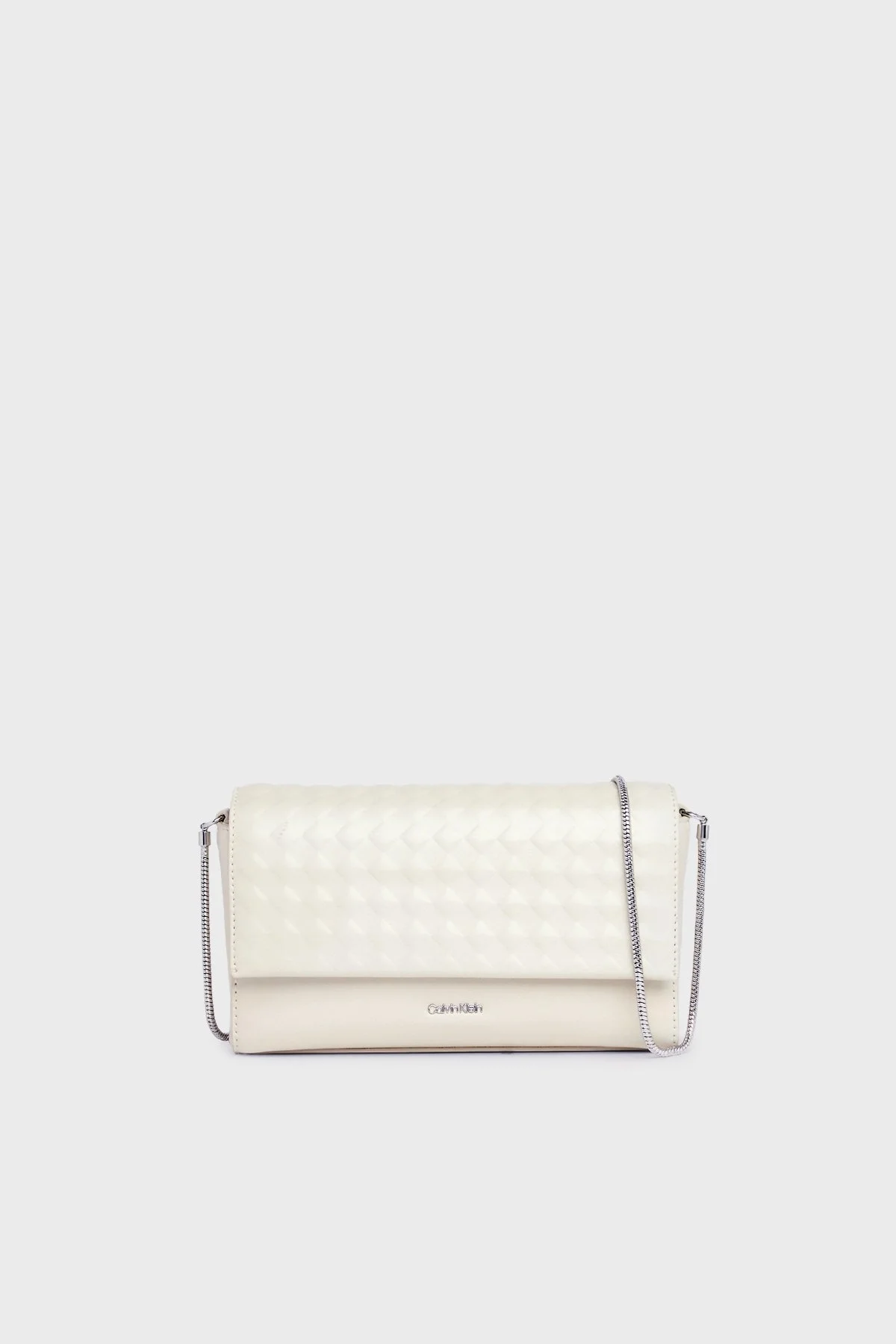 Calvin Klein Logolu Zincir Askılı K60K611990PC4 Bayan Çanta K60K611990 PC4 EKRU - 1
