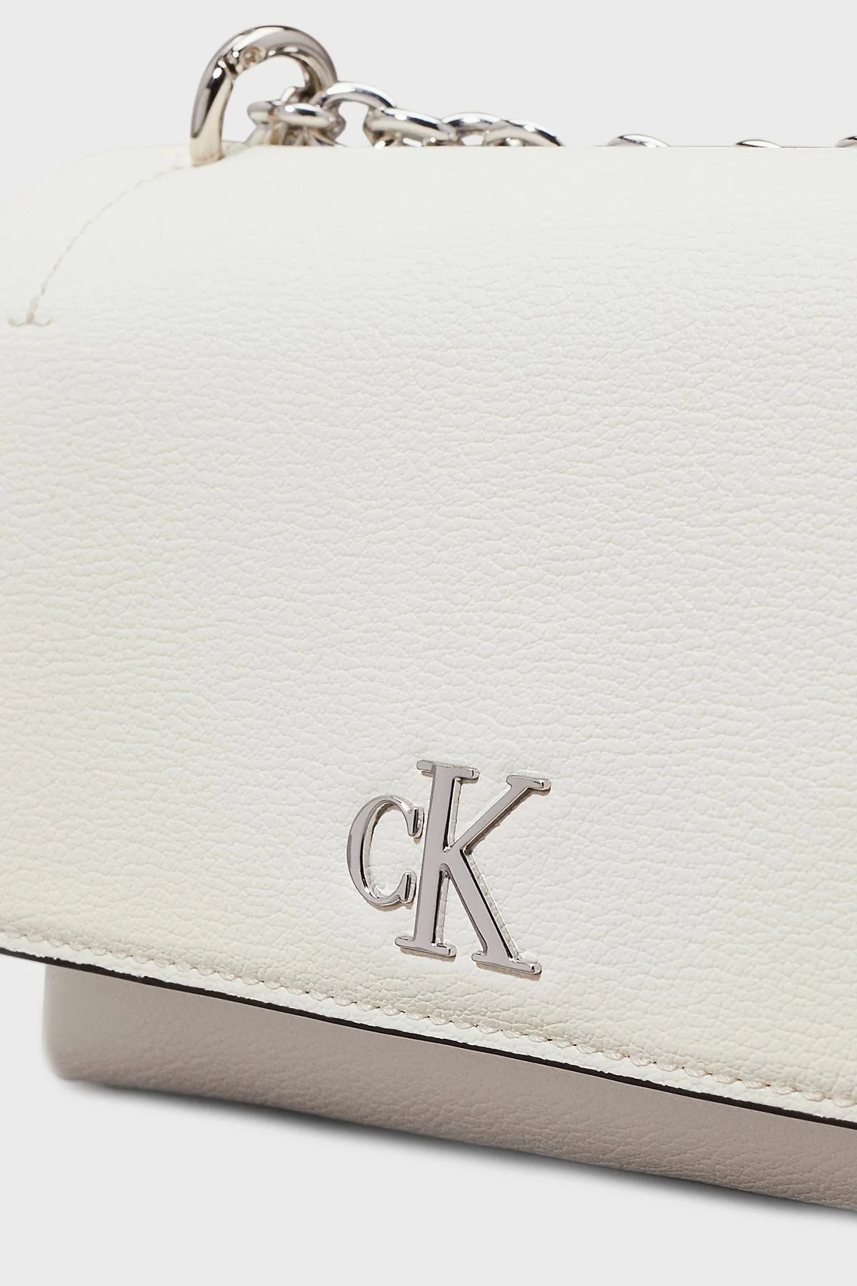 Calvin Klein Logolu Zincir Askılı K60K612233YBJ Bayan Çanta K60K612233 YBJ KREM - 4