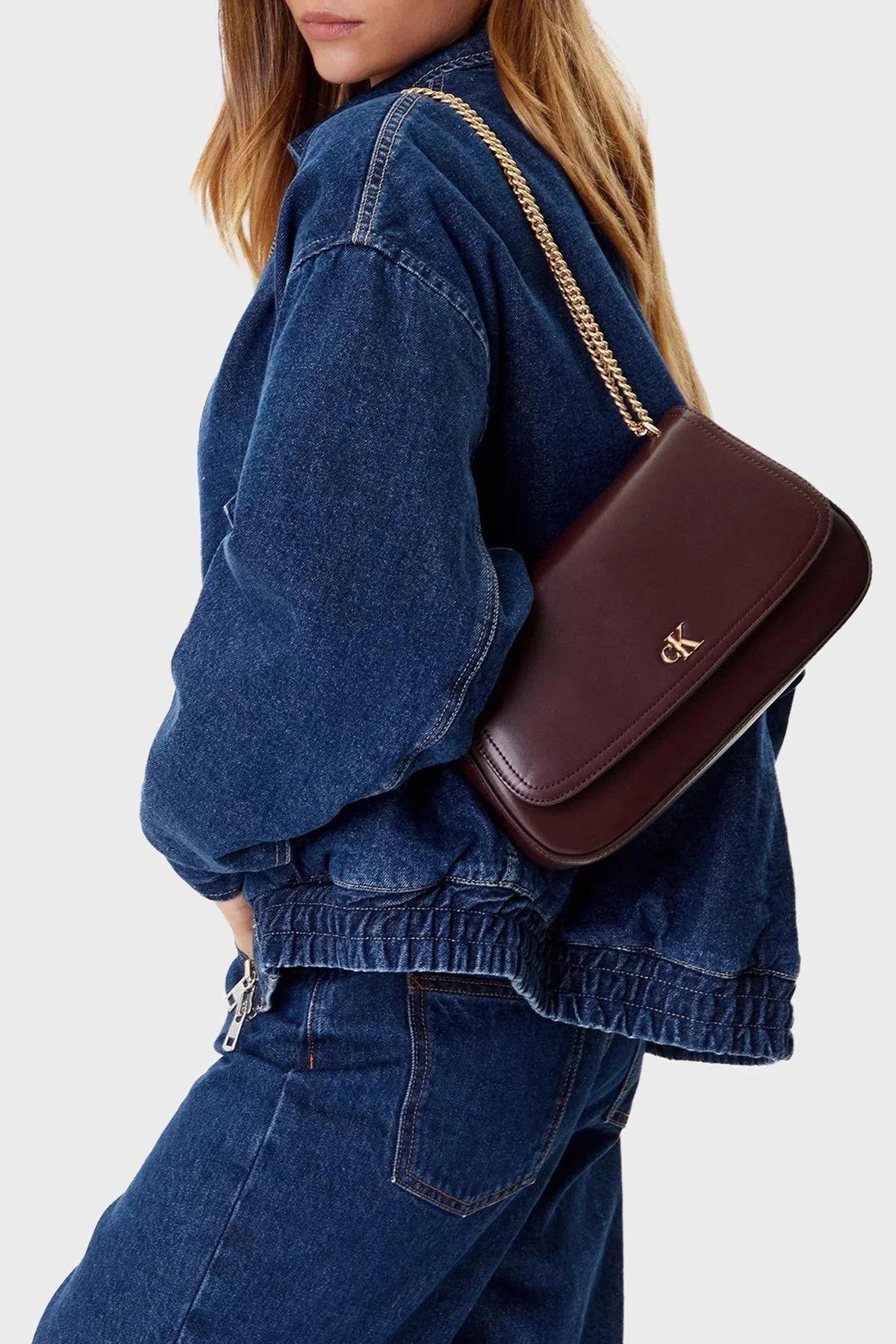 Calvin Klein Logolu Zincir Askılı LV04F3171GBAP Bayan Çanta LV04F3171G BAP BORDO - 2