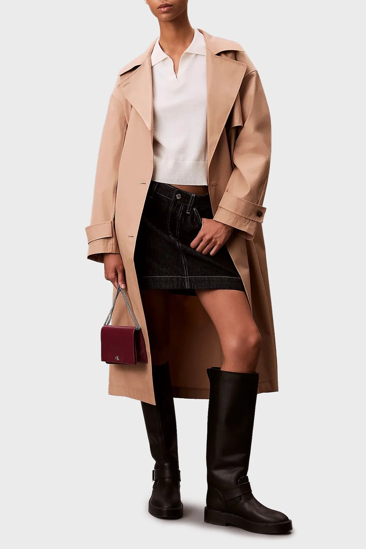 Calvin Klein Logolu Zincir Askılı Portföy LV04F3319GZ1K Bayan Cüzdan LV04F3319G Z1K BORDO - 2