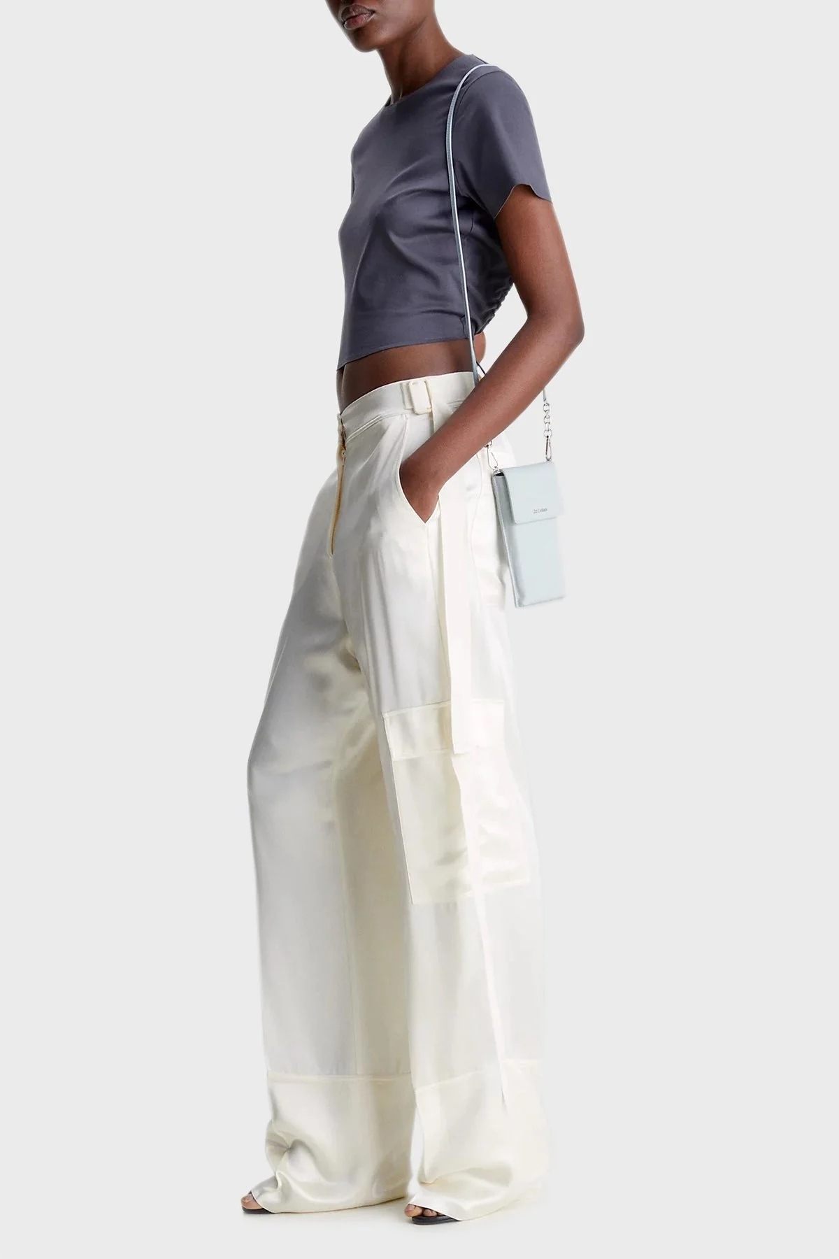 Calvin Klein Logolu Zincir Askılı Telefon K60K608246DYI Bayan Çanta K60K608246 DYI MAVİ - 2