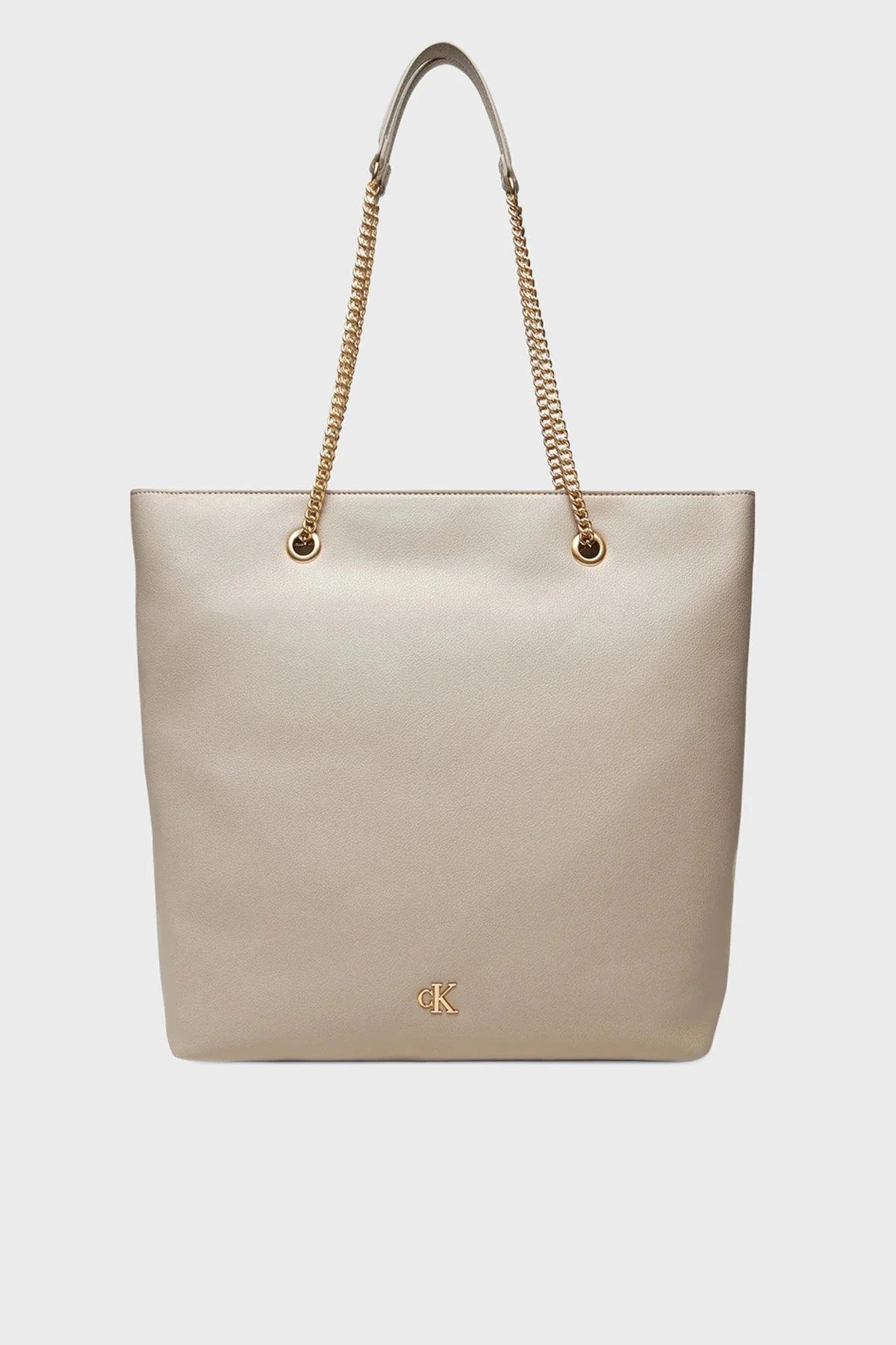 Calvin Klein Logolu Zincir Askılı Tote LV04F3204GRMU Bayan Çanta LV04F3204G RMU KAHVE - 1