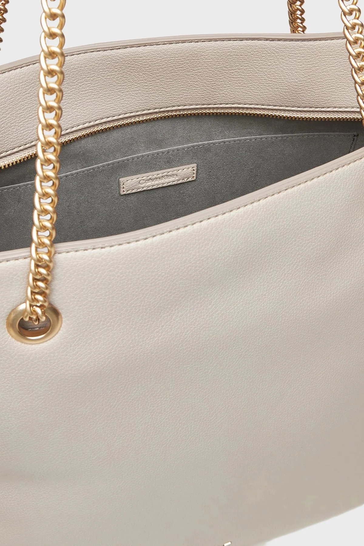 Calvin Klein Logolu Zincir Askılı Tote LV04F3204GRMU Bayan Çanta LV04F3204G RMU KAHVE - 4