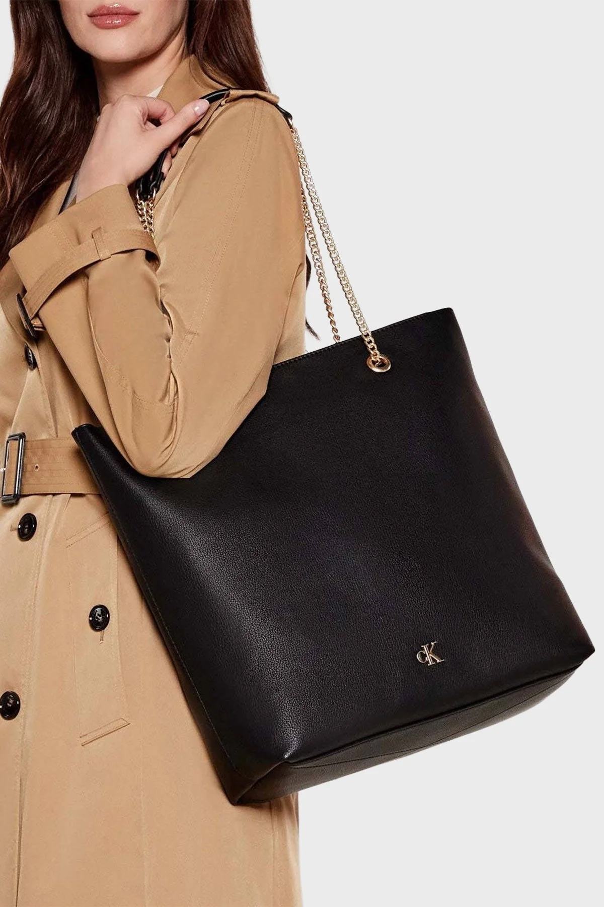 Calvin Klein Logolu Zincir Askılı Tote LV04F3204GUB1 Bayan Çanta LV04F3204G UB1 SİYAH - 2