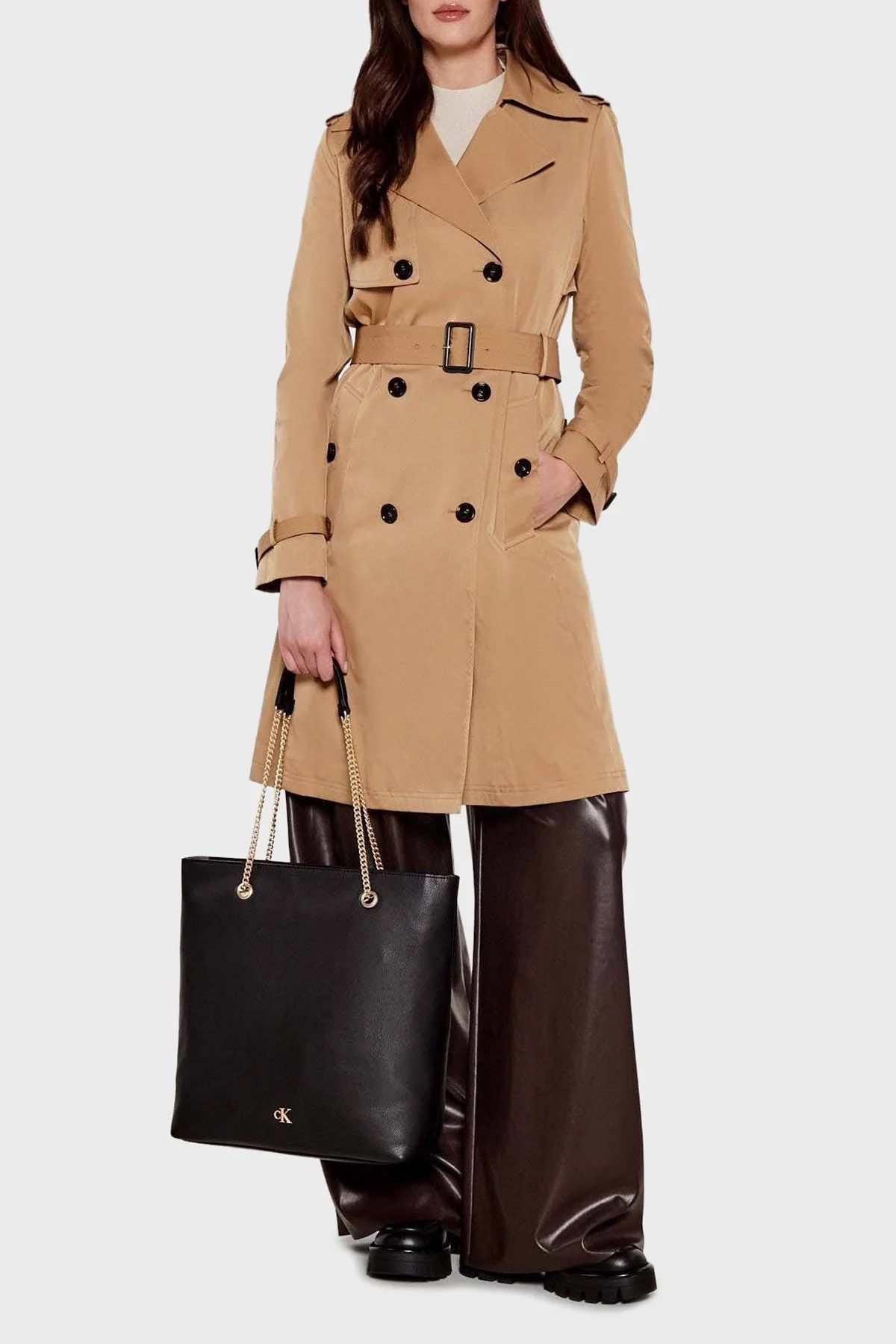 Calvin Klein Logolu Zincir Askılı Tote LV04F3204GUB1 Bayan Çanta LV04F3204G UB1 SİYAH - 3