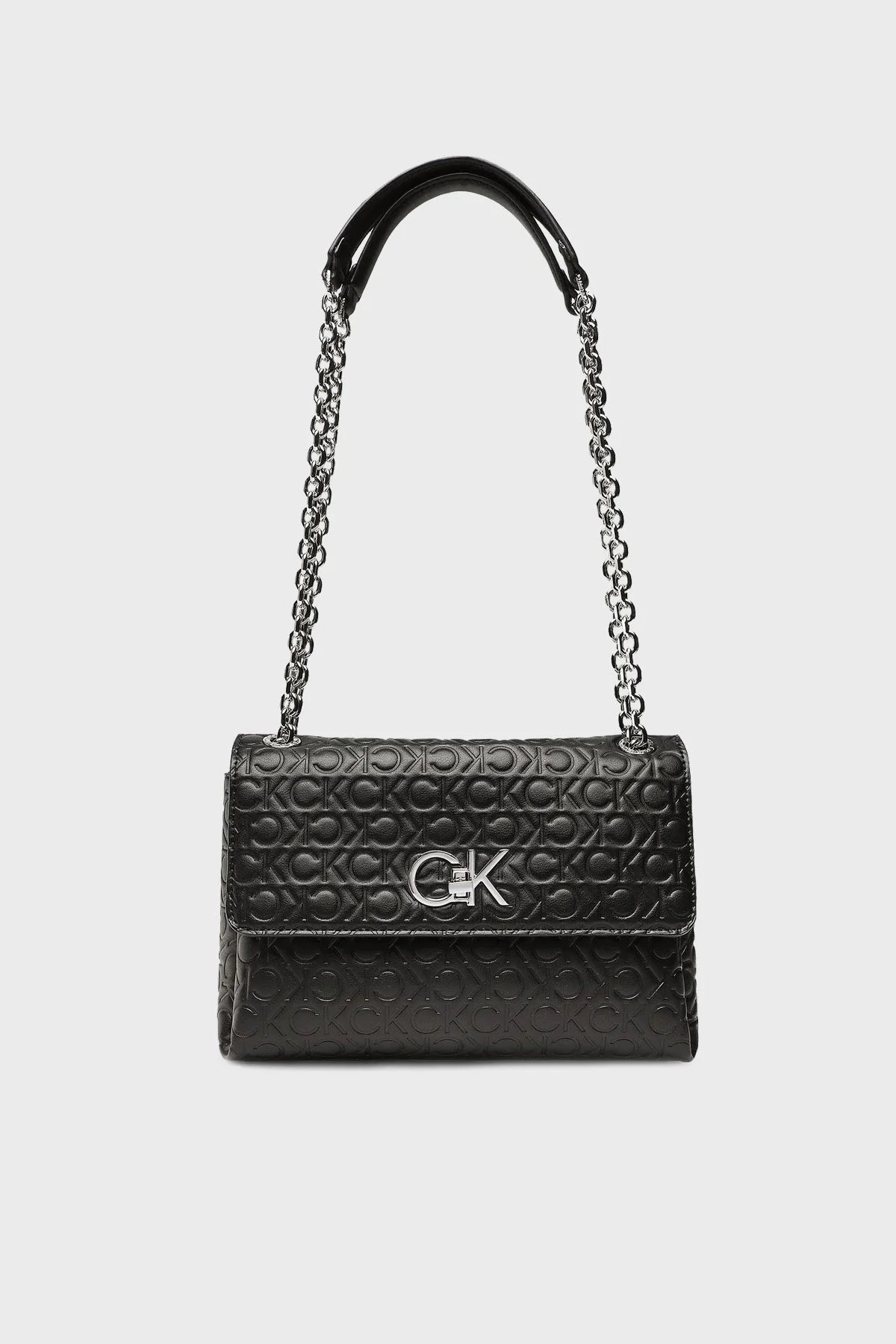 Calvin Klein Logolu Zincir Detaylı Omuz Askılı Bayan Çanta K60K610186 BAX SİYAH - 3