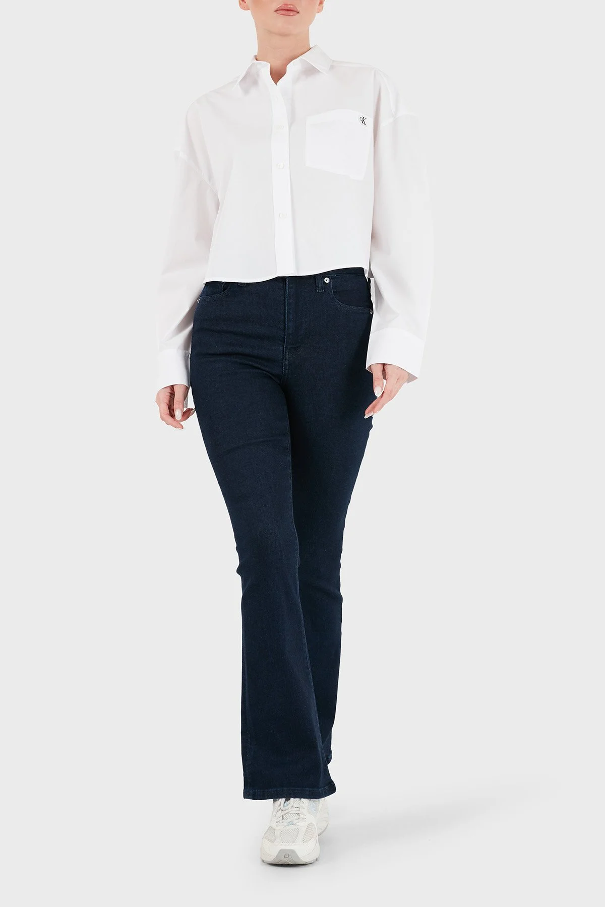 Calvin Klein LV047F104GYAA Kadın Gömlek LV047F104G YAA Beyaz - 1