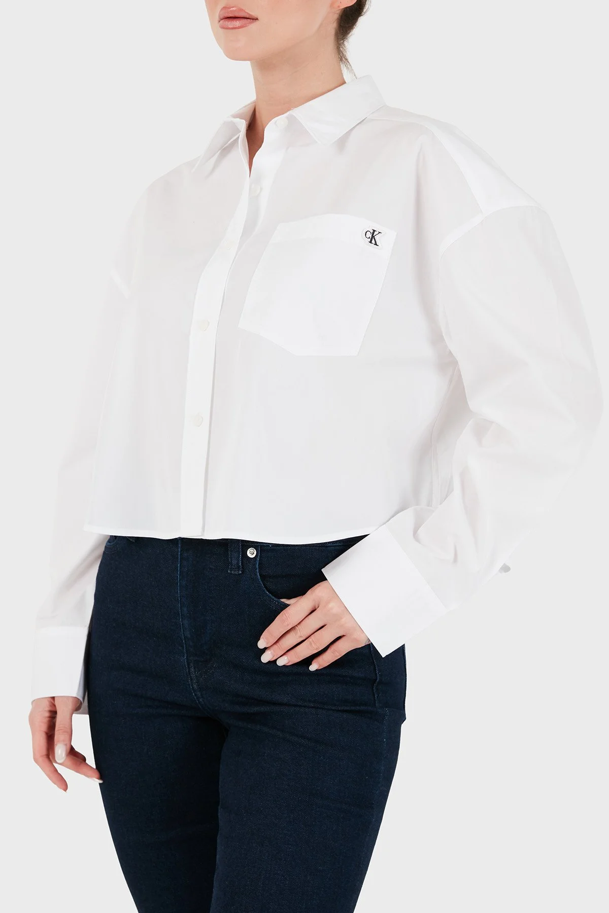 Calvin Klein LV047F104GYAA Kadın Gömlek LV047F104G YAA Beyaz - 3