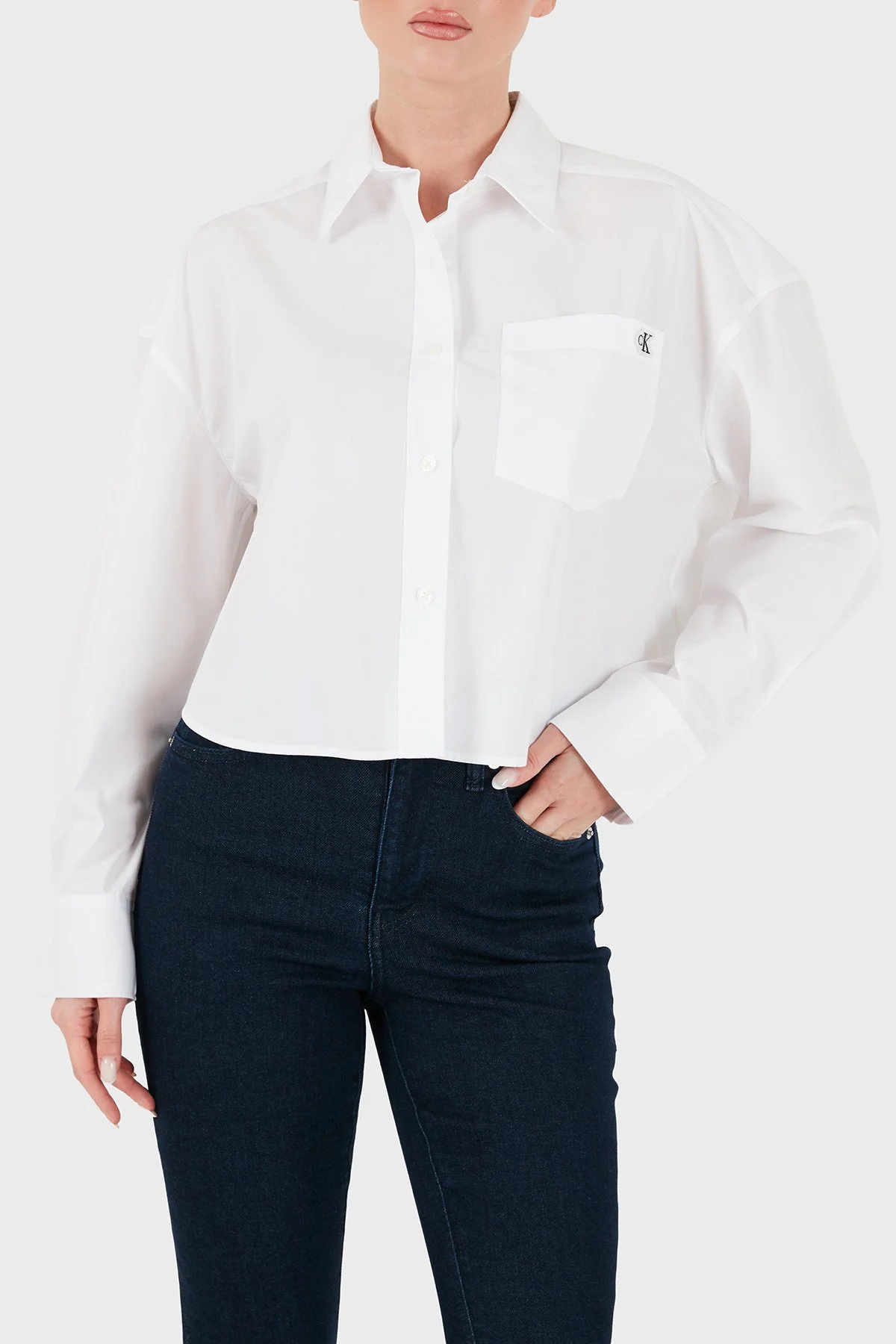 Calvin Klein LV047F104GYAA Kadın Gömlek LV047F104G YAA Beyaz - 4