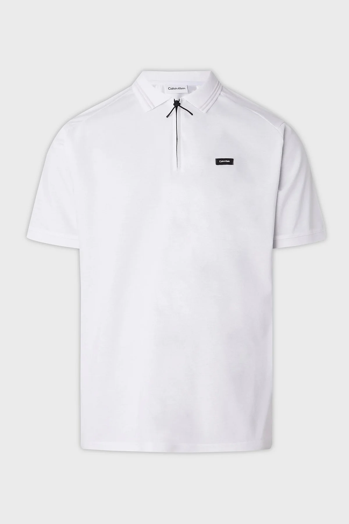 Calvin Klein Merserize Pamuklu Relaxed Fit Fermuarlı K10K111197YAF Erkek Polo T Shirt K10K111197 YAF BEYAZ - 4