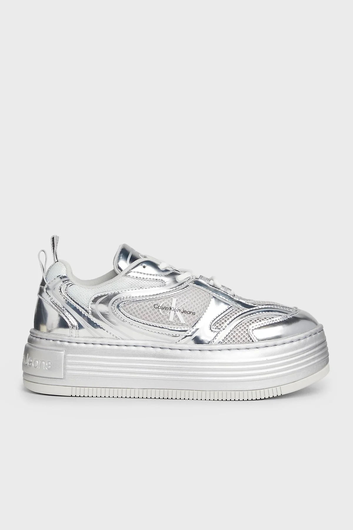 Calvin Klein Metalik Platform Sneaker YW0YW015100IY Bayan Ayakkabı YW0YW01510 0IY GÜMÜŞ - 1