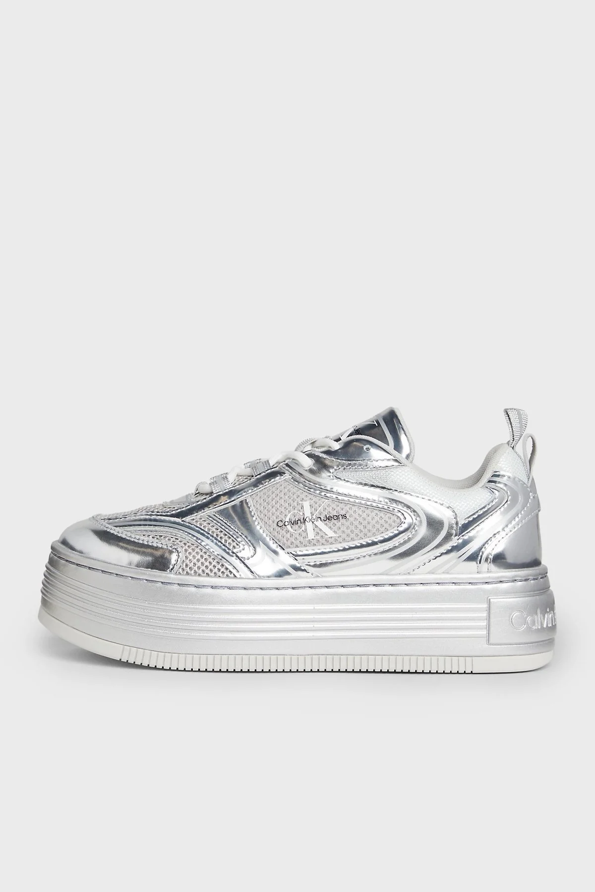 Calvin Klein Metalik Platform Sneaker YW0YW015100IY Bayan Ayakkabı YW0YW01510 0IY GÜMÜŞ - 2