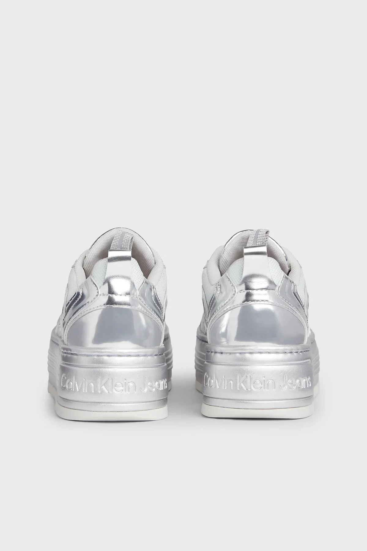 Calvin Klein Metalik Platform Sneaker YW0YW015100IY Bayan Ayakkabı YW0YW01510 0IY GÜMÜŞ - 4