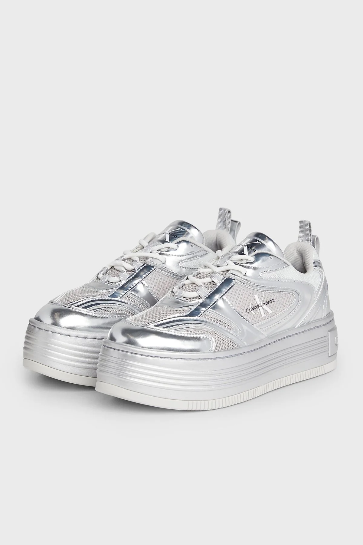 Calvin Klein Metalik Platform Sneaker YW0YW015100IY Bayan Ayakkabı YW0YW01510 0IY GÜMÜŞ - 5