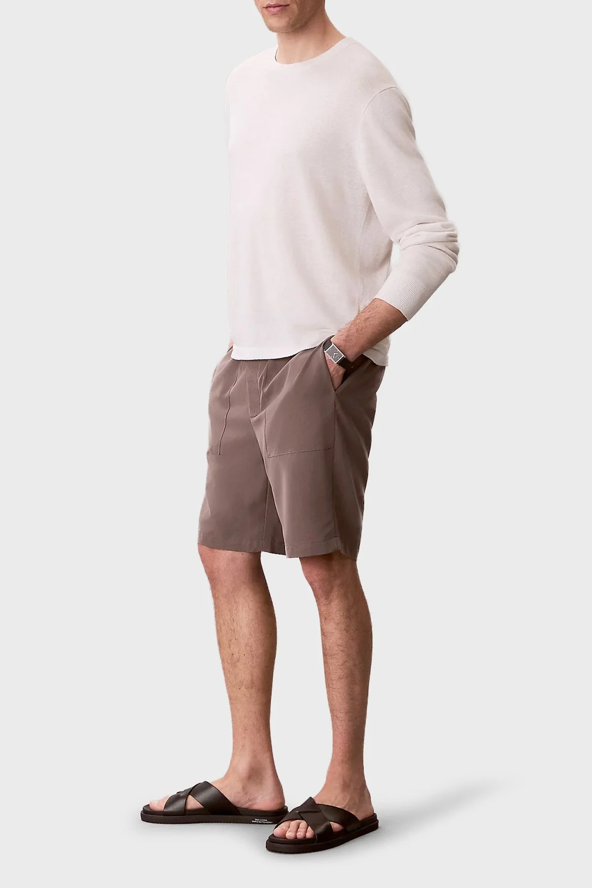 Calvin Klein Modal Relaxed Fit Cep Detaylı LV04LF614G9O9 Erkek Şort LV04LF614G 9O9 KAHVE - 4