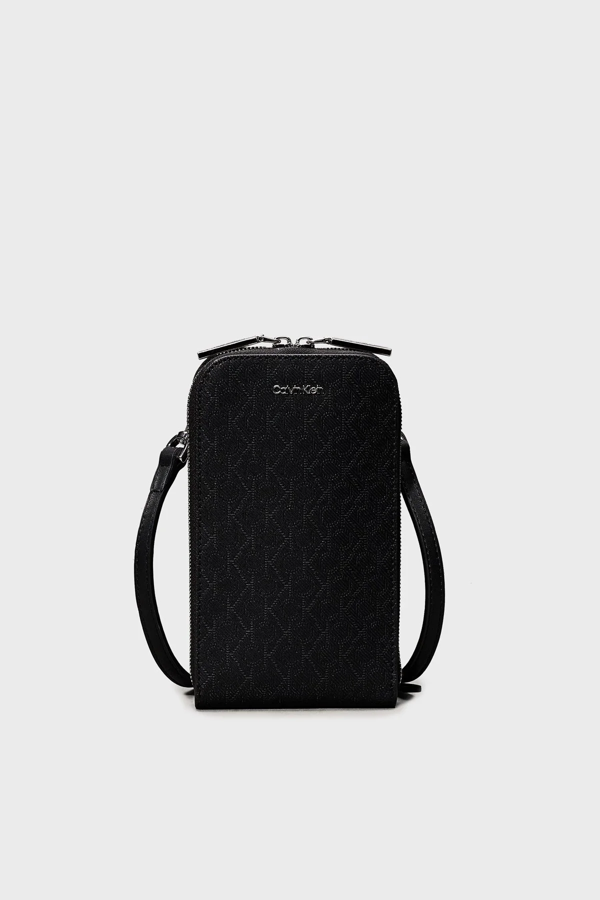 Calvin Klein Monogram Logo Baskılı Ayarlanabilir Askılı K60K613241BEH Bayan Telefon Çantası K60K613241 BEH SİYAH - 5
