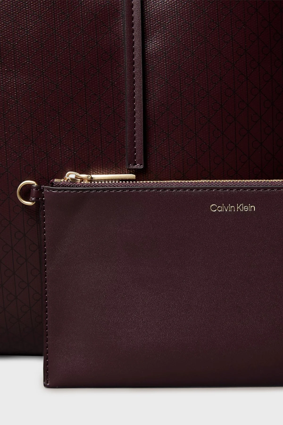 Calvin Klein Monogram Logo Baskılı Büyük LV04F3266G2XD Bayan Çanta LV04F3266G 2XD BORDO - 4