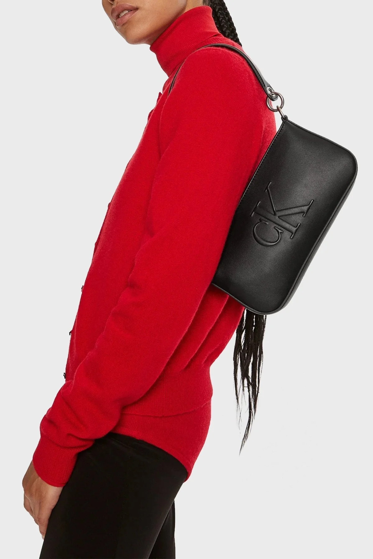 Calvin Klein Monogram Logo Baskılı Fermuarlı K60K612725BEH Bayan Çanta K60K612725 BEH SİYAH - 2