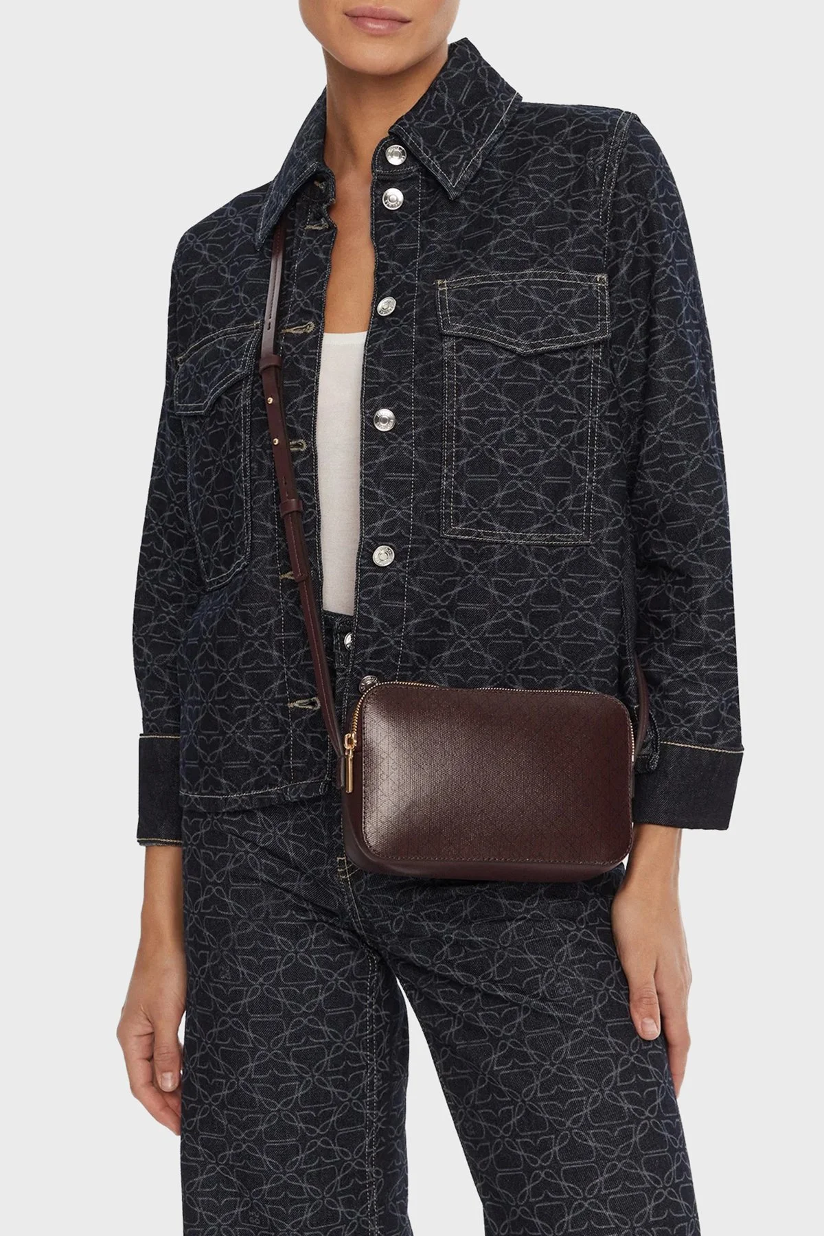 Calvin Klein Monogram Logo Baskılı Fermuarlı LV04F3268G2XD Bayan Çanta LV04F3268G 2XD BORDO - 2