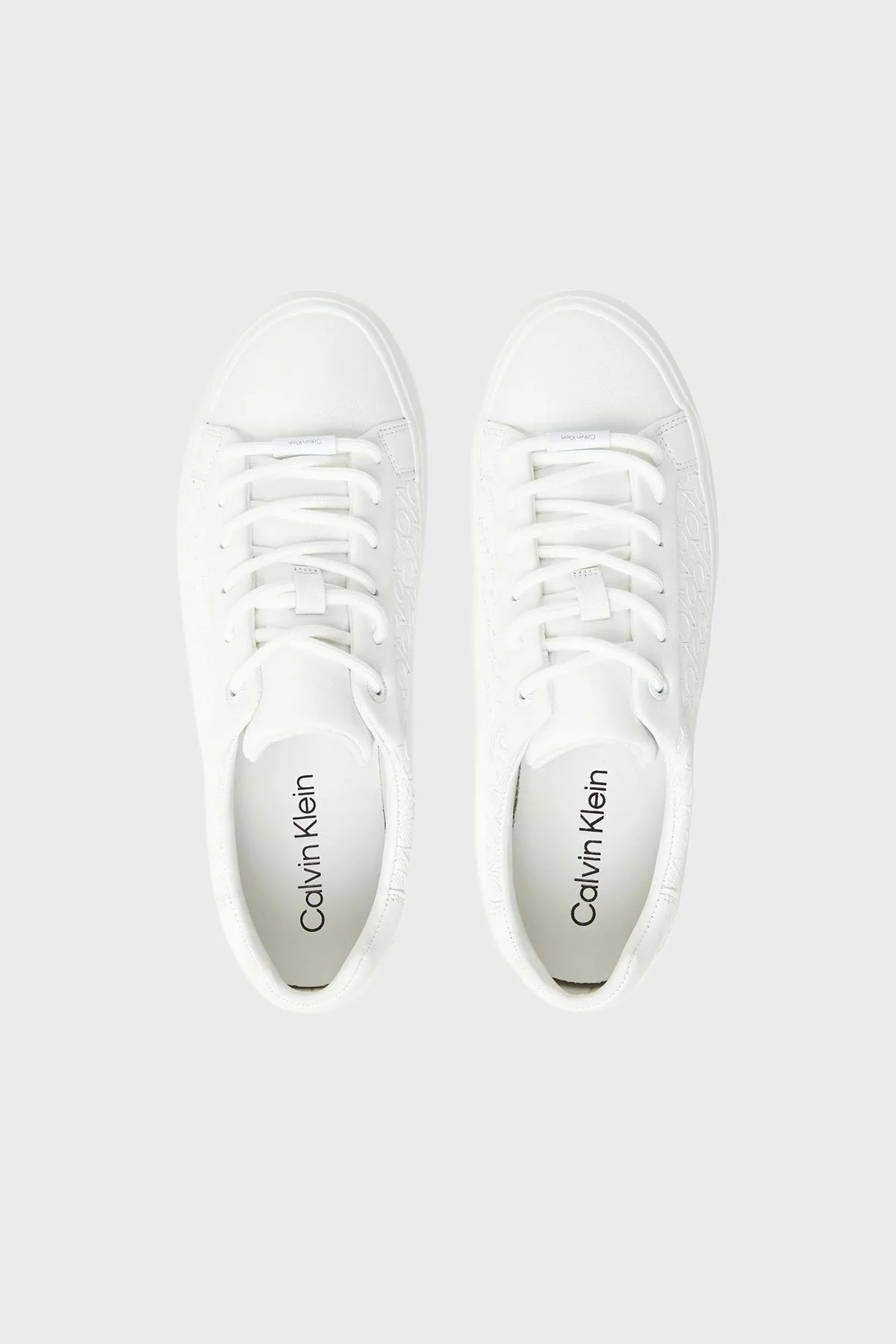 Calvin Klein Monogram Logo Baskılı Kalın Taban Sneaker HW0HW025730K4 Bayan Ayakkabı HW0HW02573 0K4 BEYAZ - 9